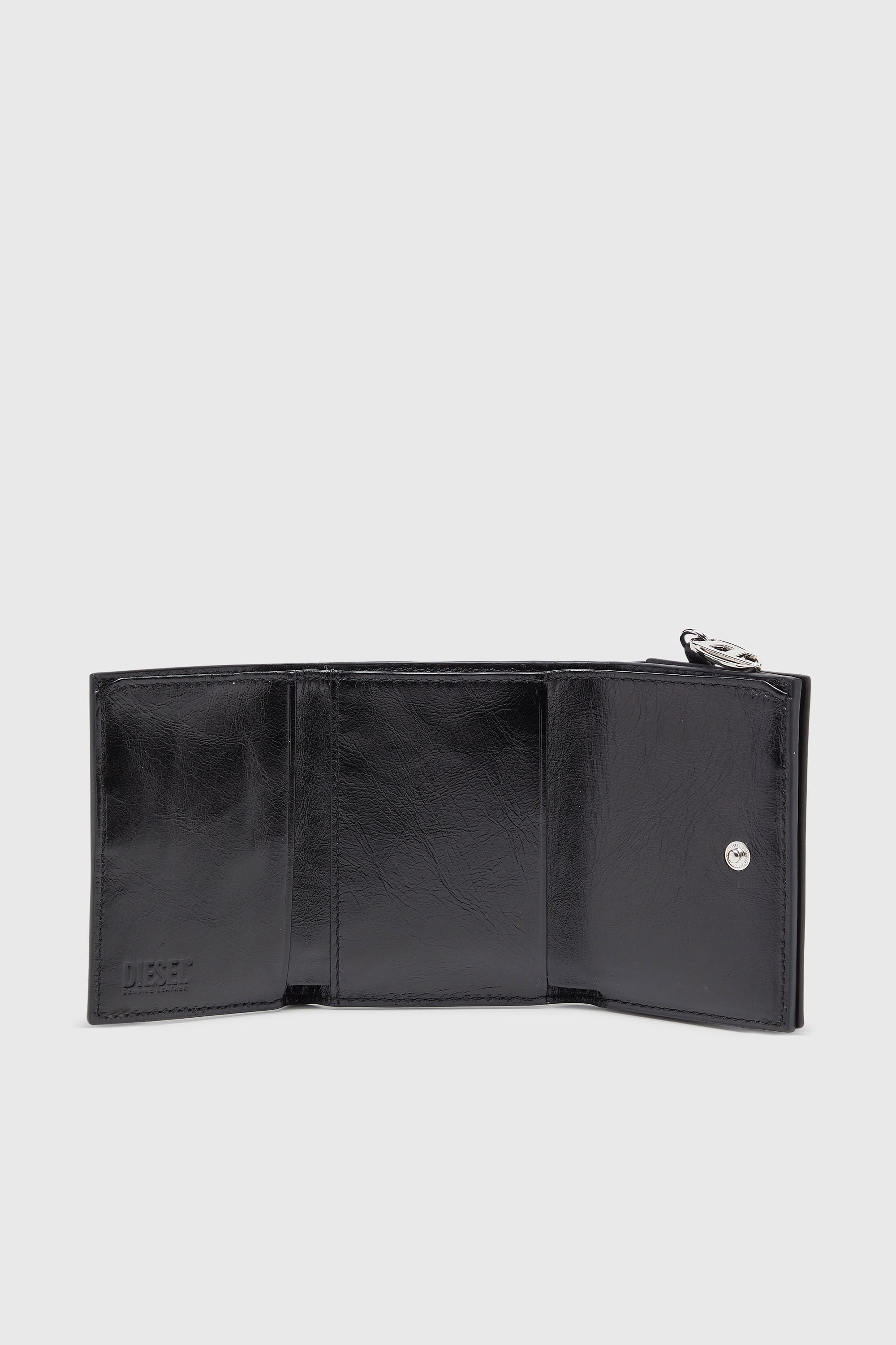 Diesel - OVAL-D TRI FOLD ZIP COIN XS II, Female's 三つ折りウォレット in ブラック - 3
