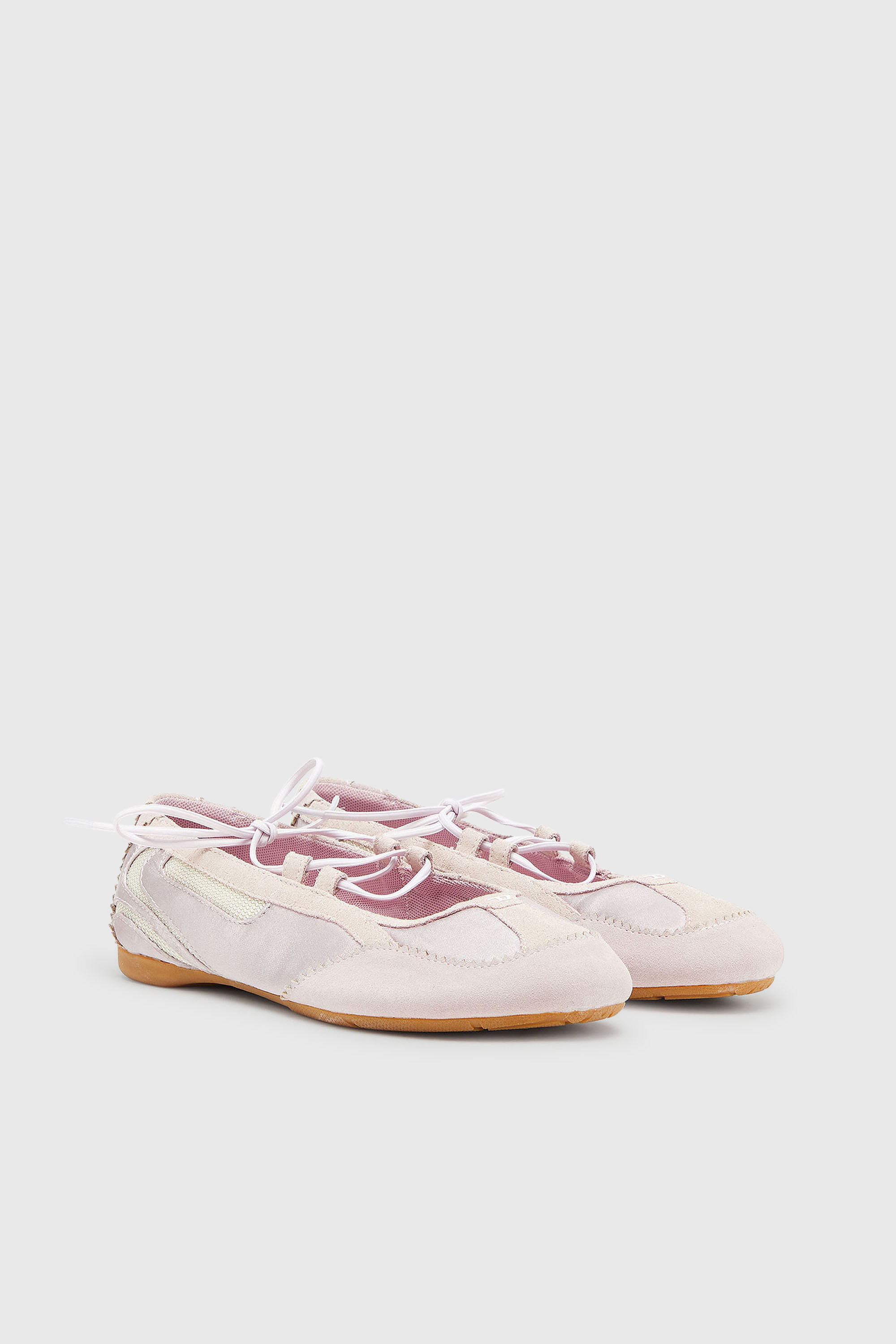 Diesel - D-MILE BALLERINA LACE UP II W, Female's バレエスニーカー in ピンク / ホワイト - 2