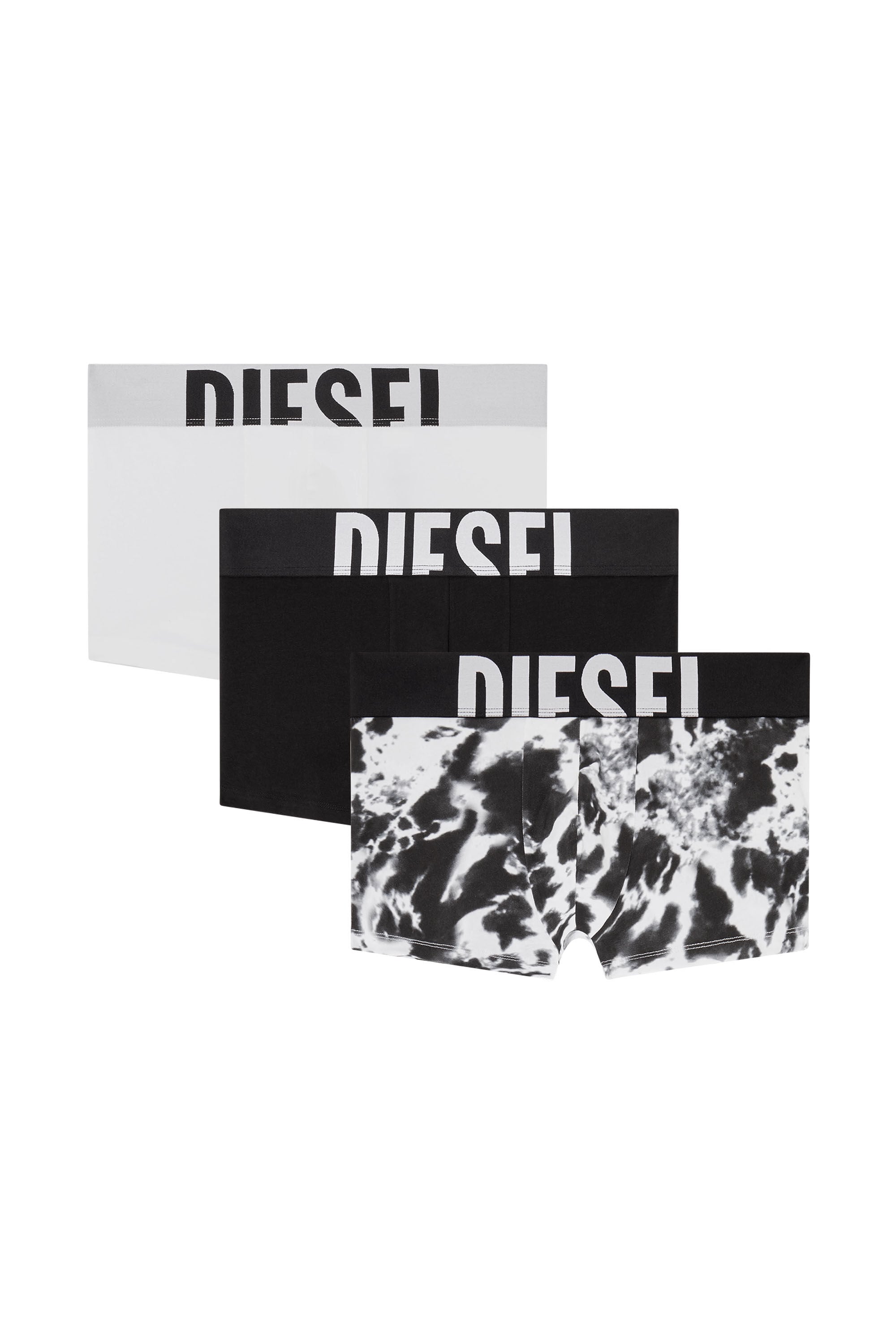 Diesel - UMBX-DAMIENTHREEPACK-5.5EL, Male's ボクサーパンツ 3枚パック in ブラック/ホワイト - 2
