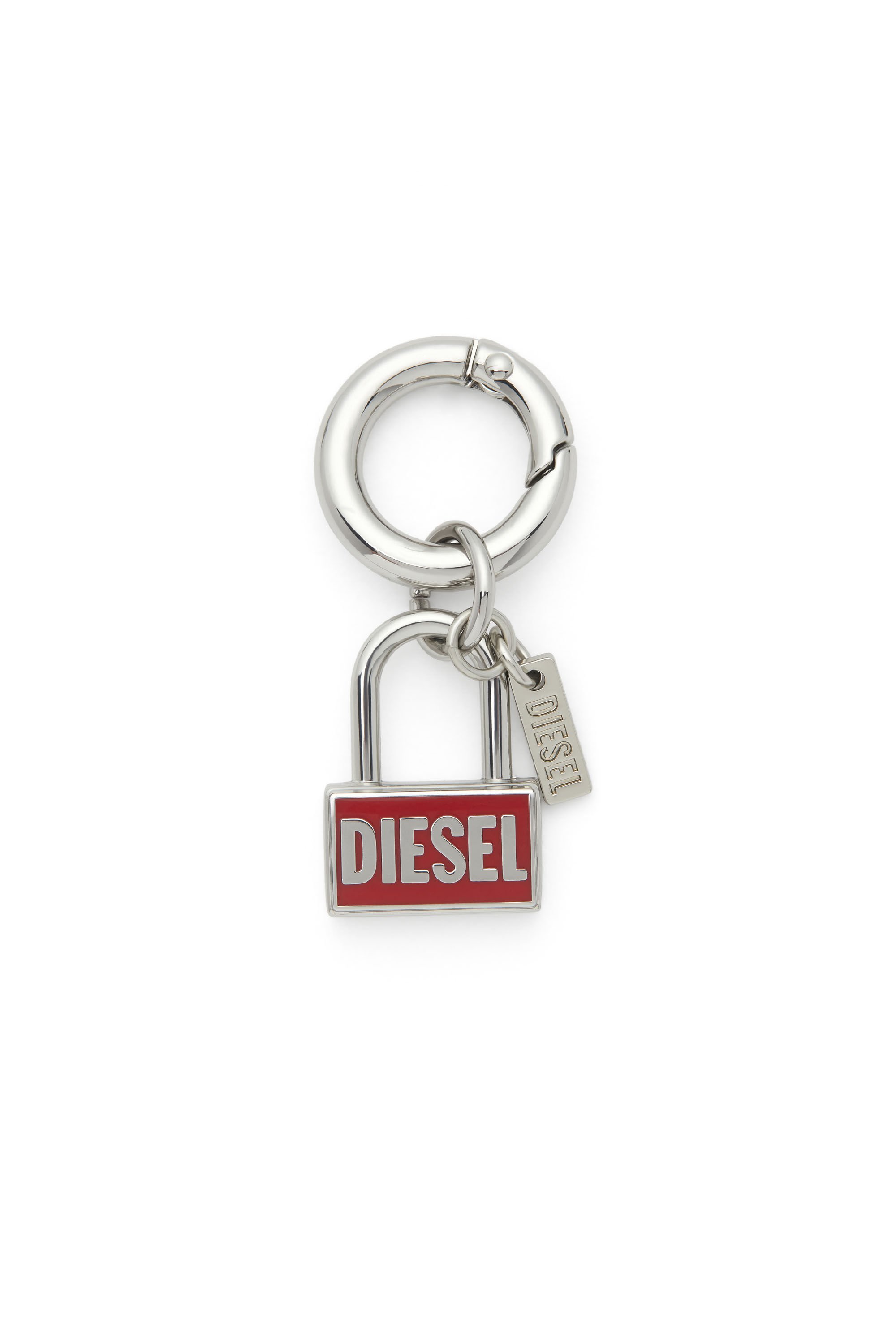 Diesel - CHARM-LOCK, Unisex's Metal keyring charm with padlock design in シルバー/ブルー - 1