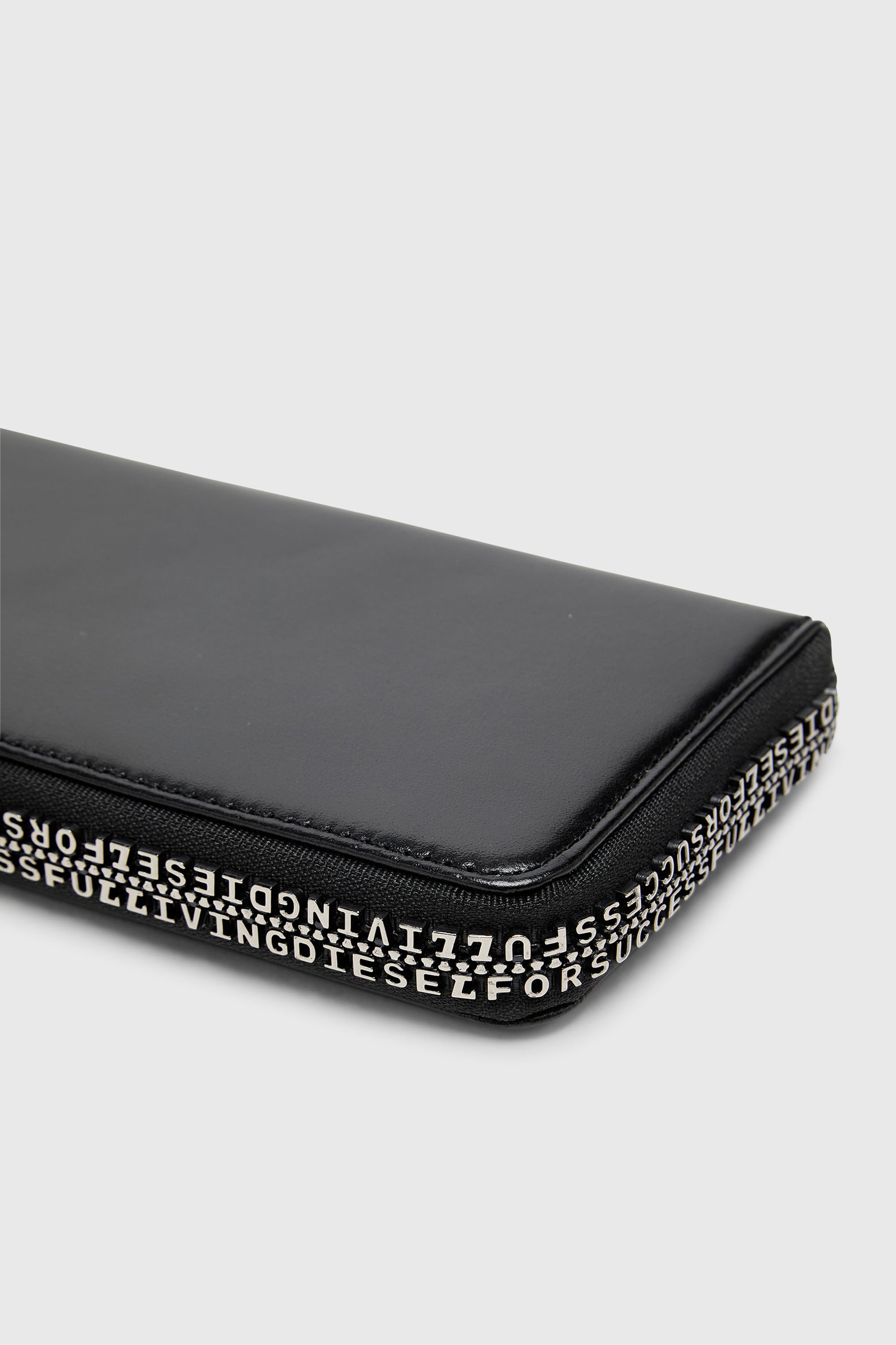 ZIP-D CONTINETAL L Long leather wallet with logo zip｜ブラック