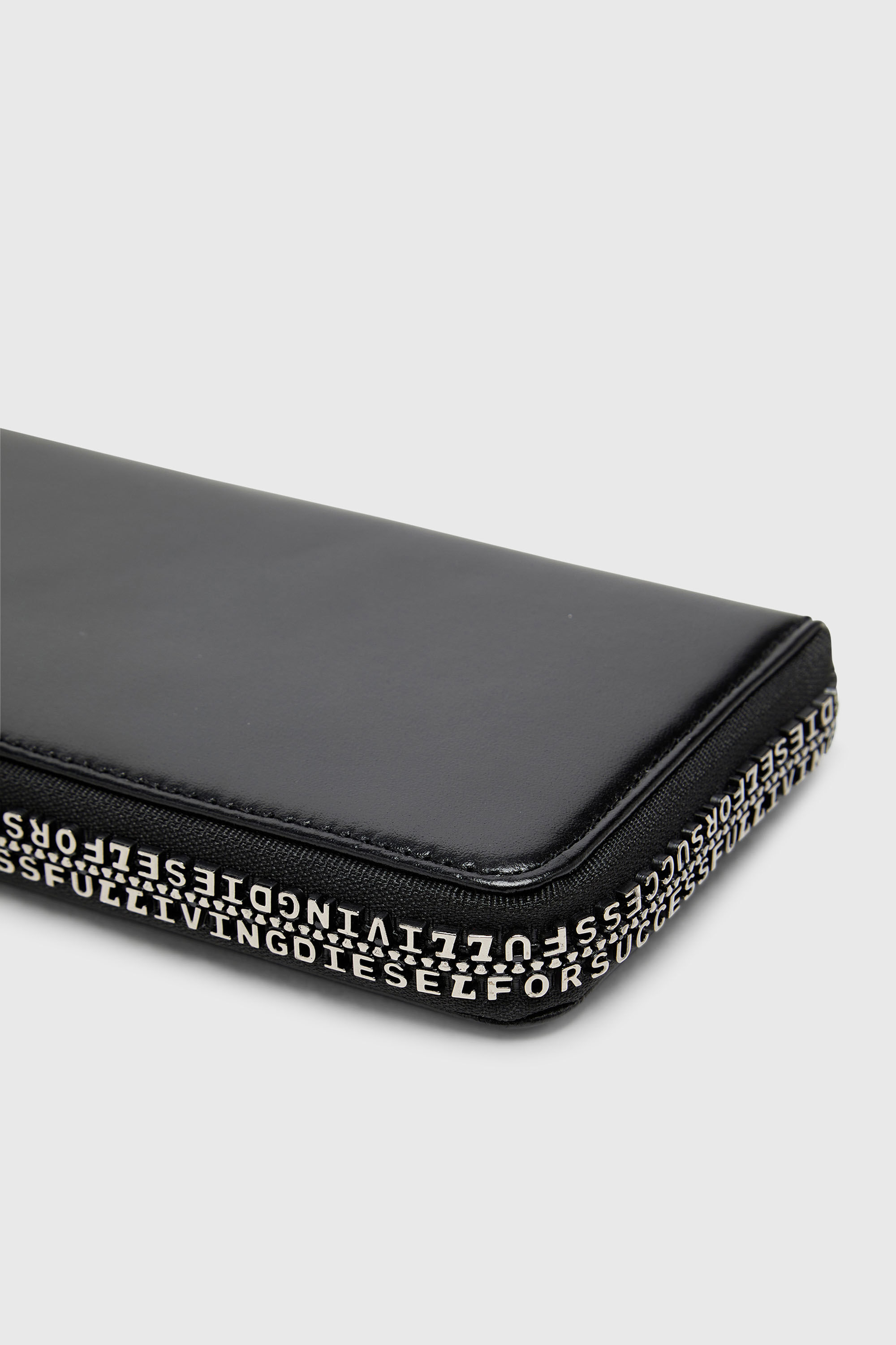 Diesel - ZIP-D CONTINETAL L, Male's Long leather wallet with logo zip in ブラック - 4
