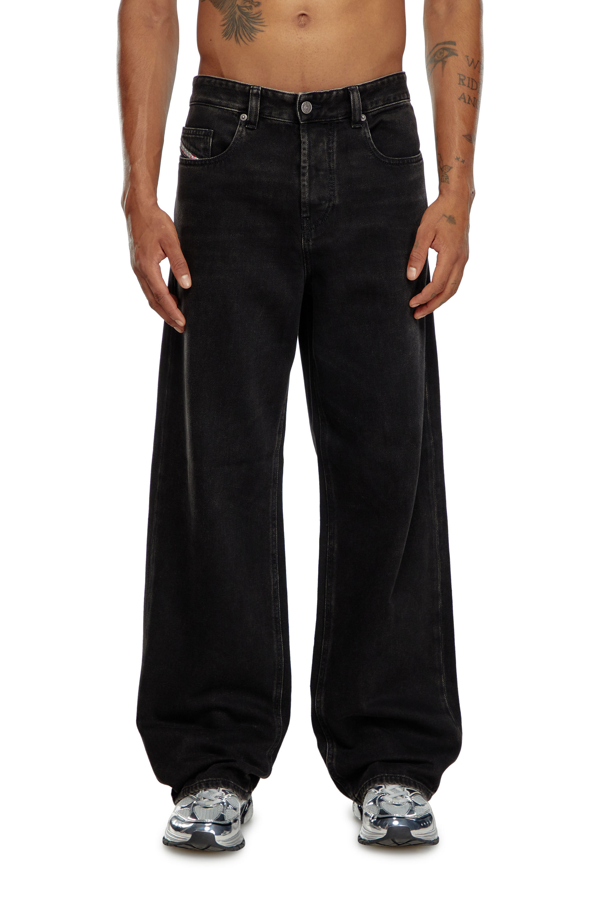 Diesel - Male's Relaxed Jeans 2001 D-Macro 09I35, ブラック/ダークグレー - 3