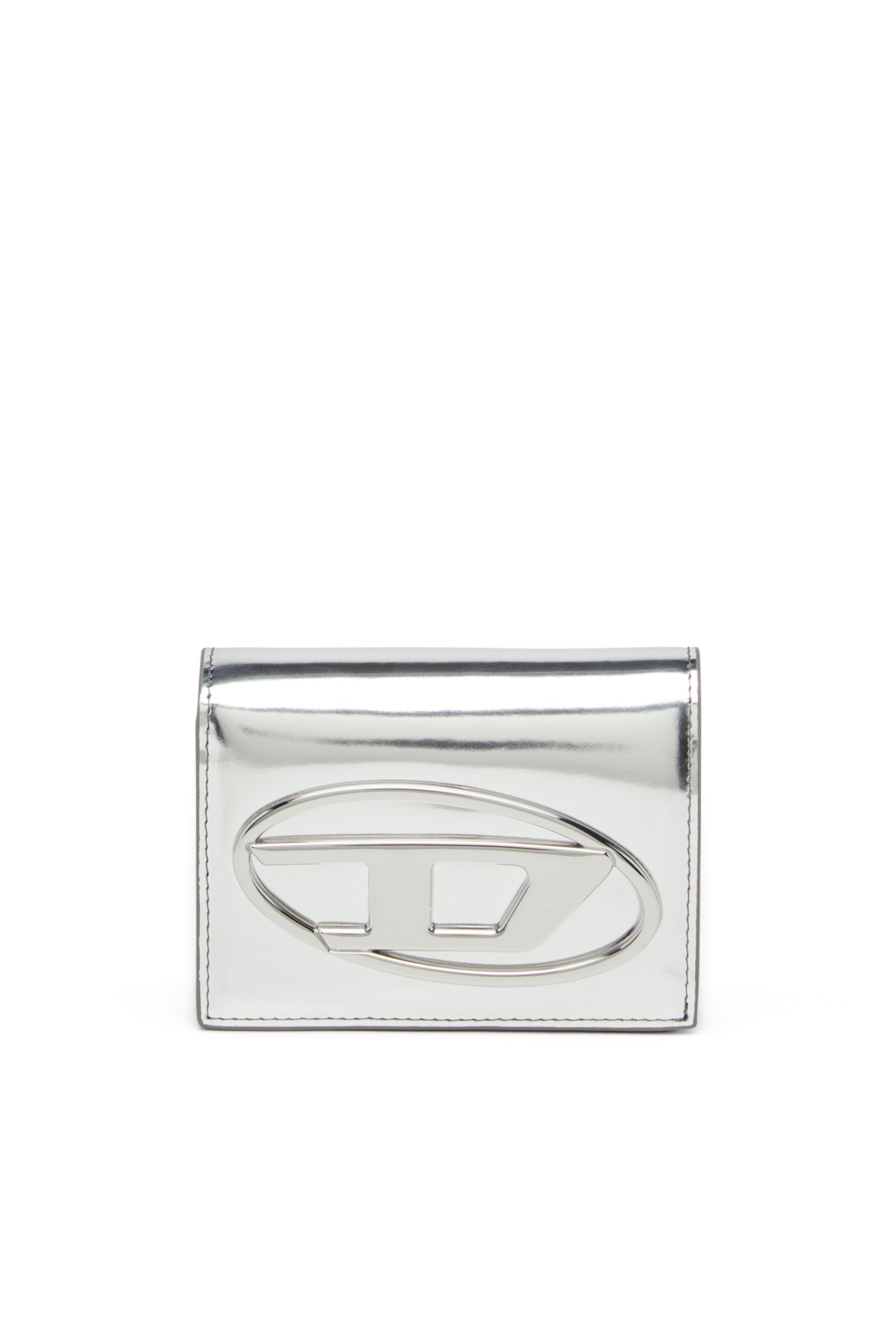 Diesel - 1DR BI FOLD III, Female's Bi-fold wallet in mirror leather in シルバー - 1
