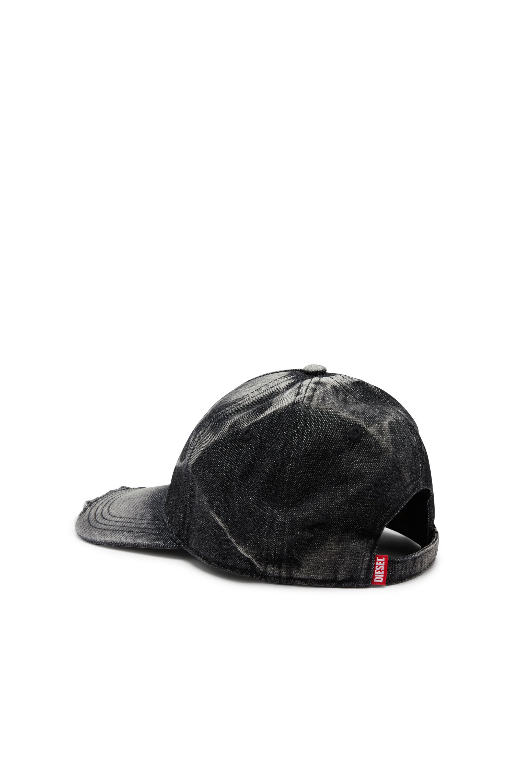 Diesel - C-SEYMON-BLACK, Male's Baseball cap in destroyed denim in ブラック - 2