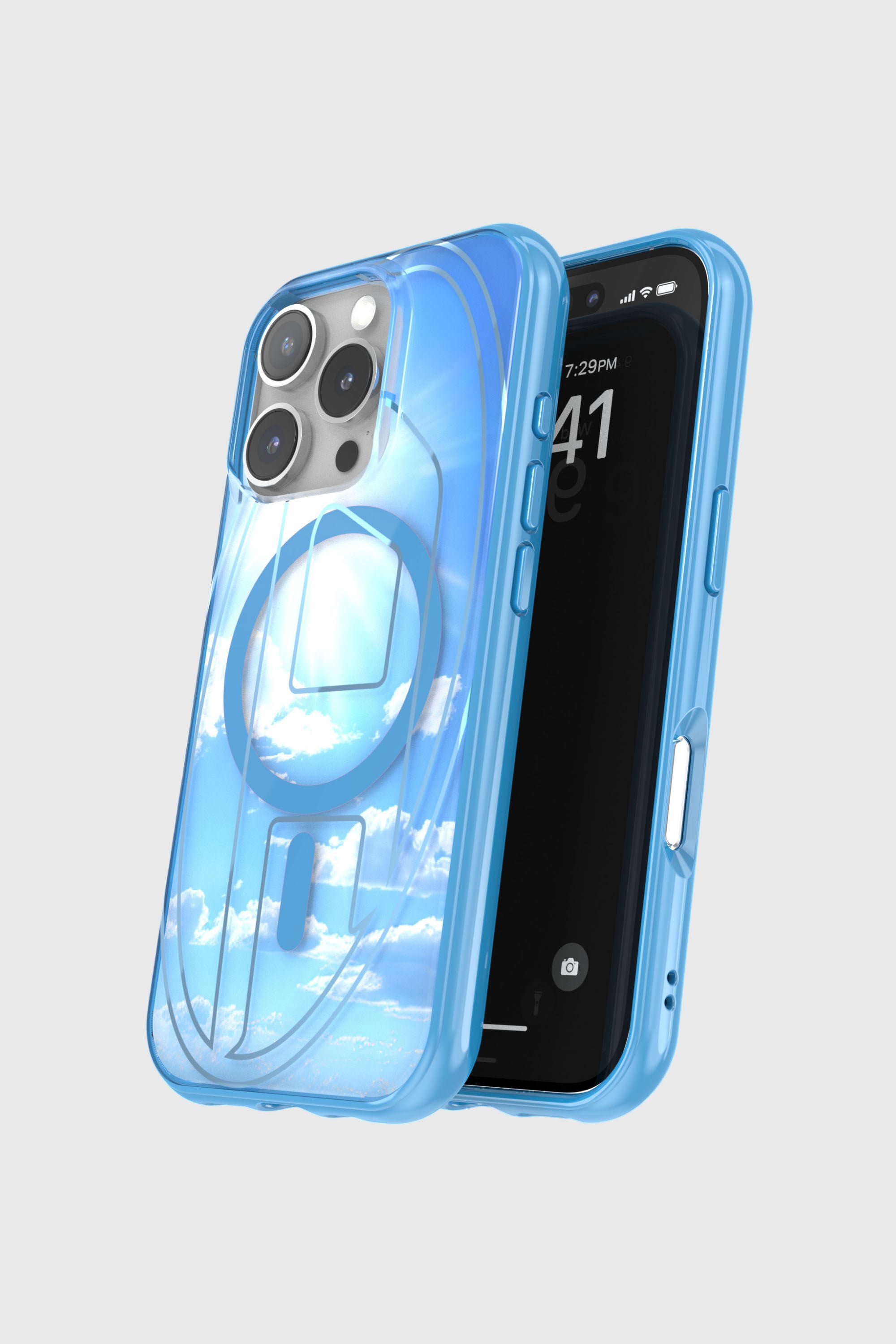 Diesel - 60253 AOP CASE, Unisex's Oval D Case with Magsafe iPhone 16 Pro in アジュール - 4
