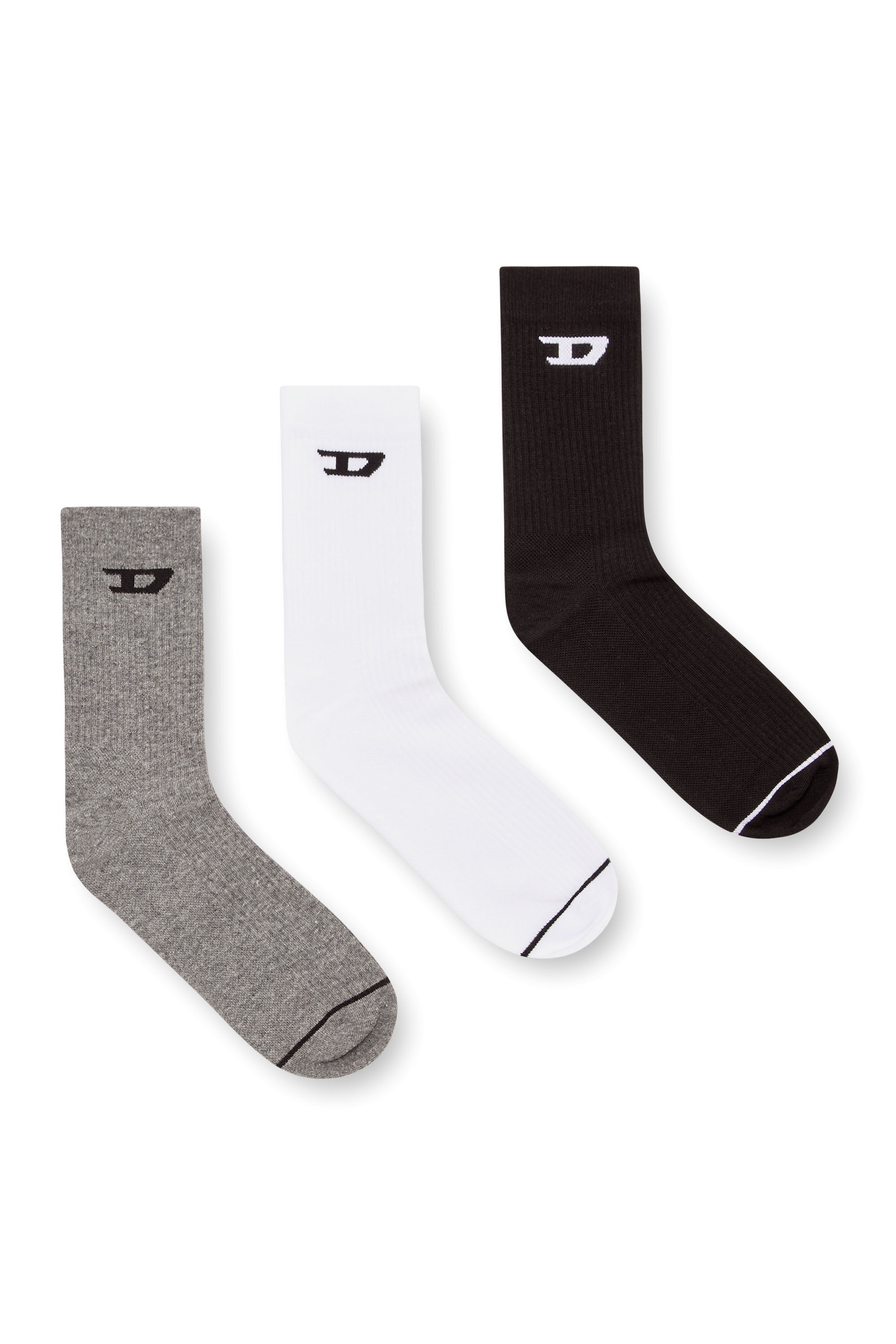 Diesel - SKM-D-TENNIS-CREW-17,5, Male's クルーソックス3足セット in グレー/ホワイト - 1