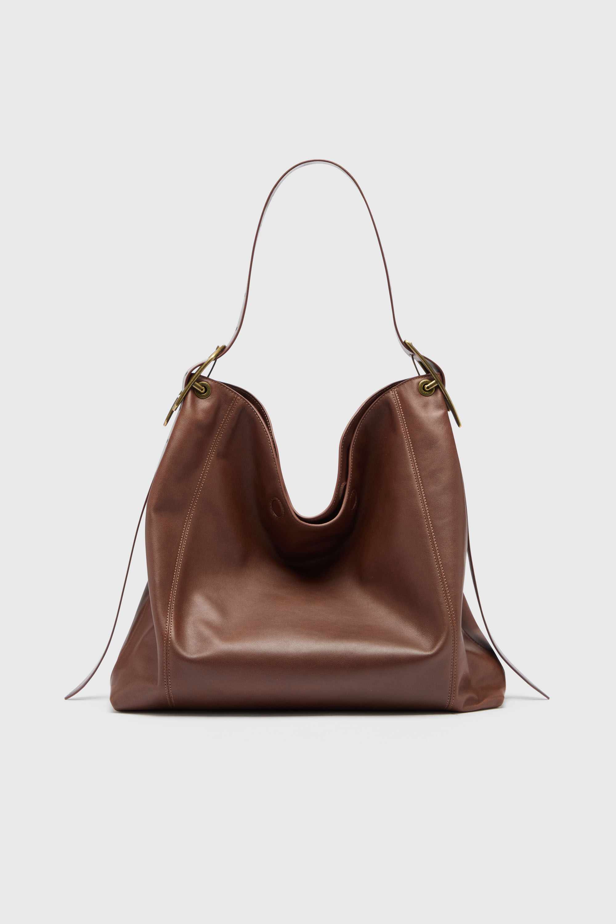 Diesel - D-LINE HOBO L, Female's D-Line-Hobo bag in leather in ダークブラウン - 2