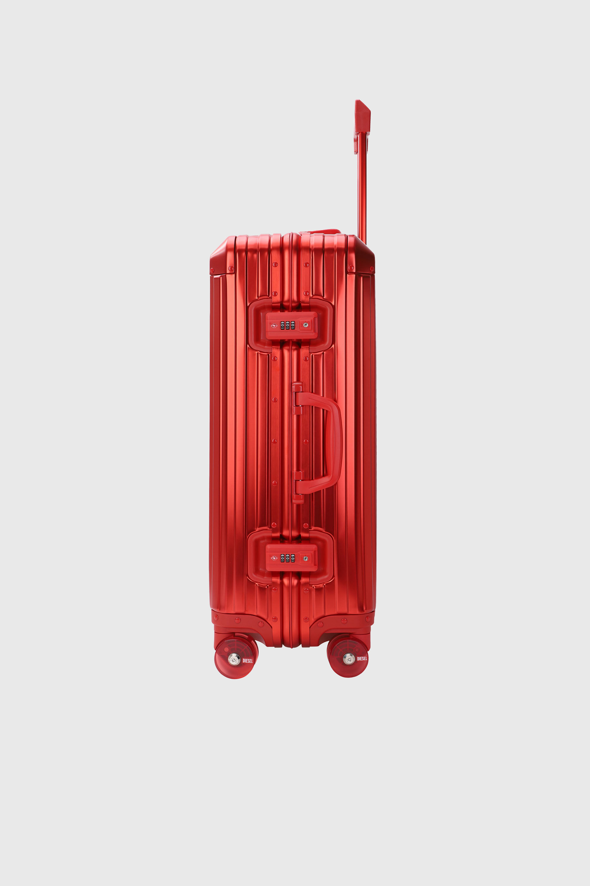 Diesel - DIESEL ALUMINUM TROLLEY- DSL002, Unisex's Aluminum suitcase size M in レッド - 3