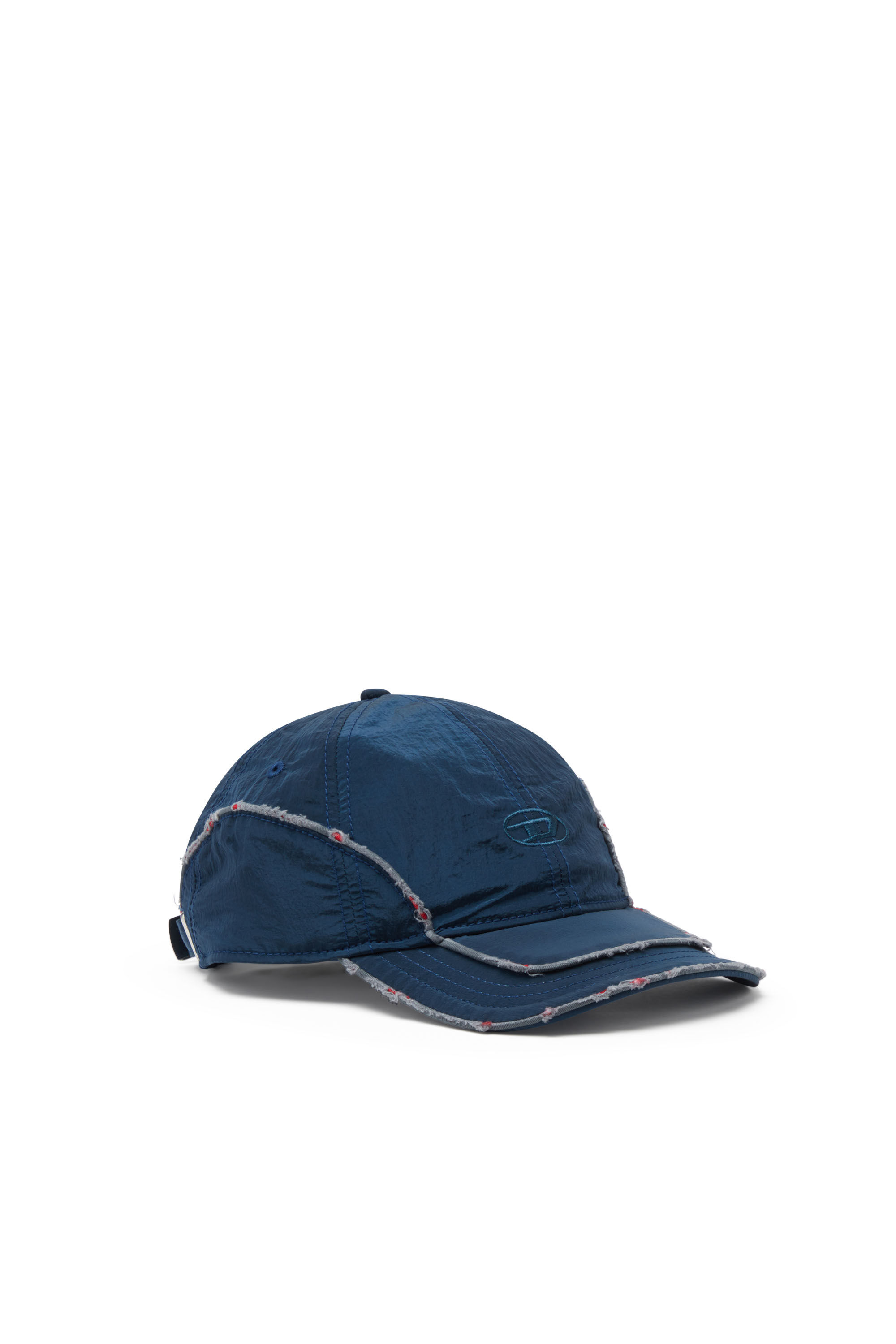 C-ONNOR Crinkled nylon baseball cap with tonal D｜ブルー
