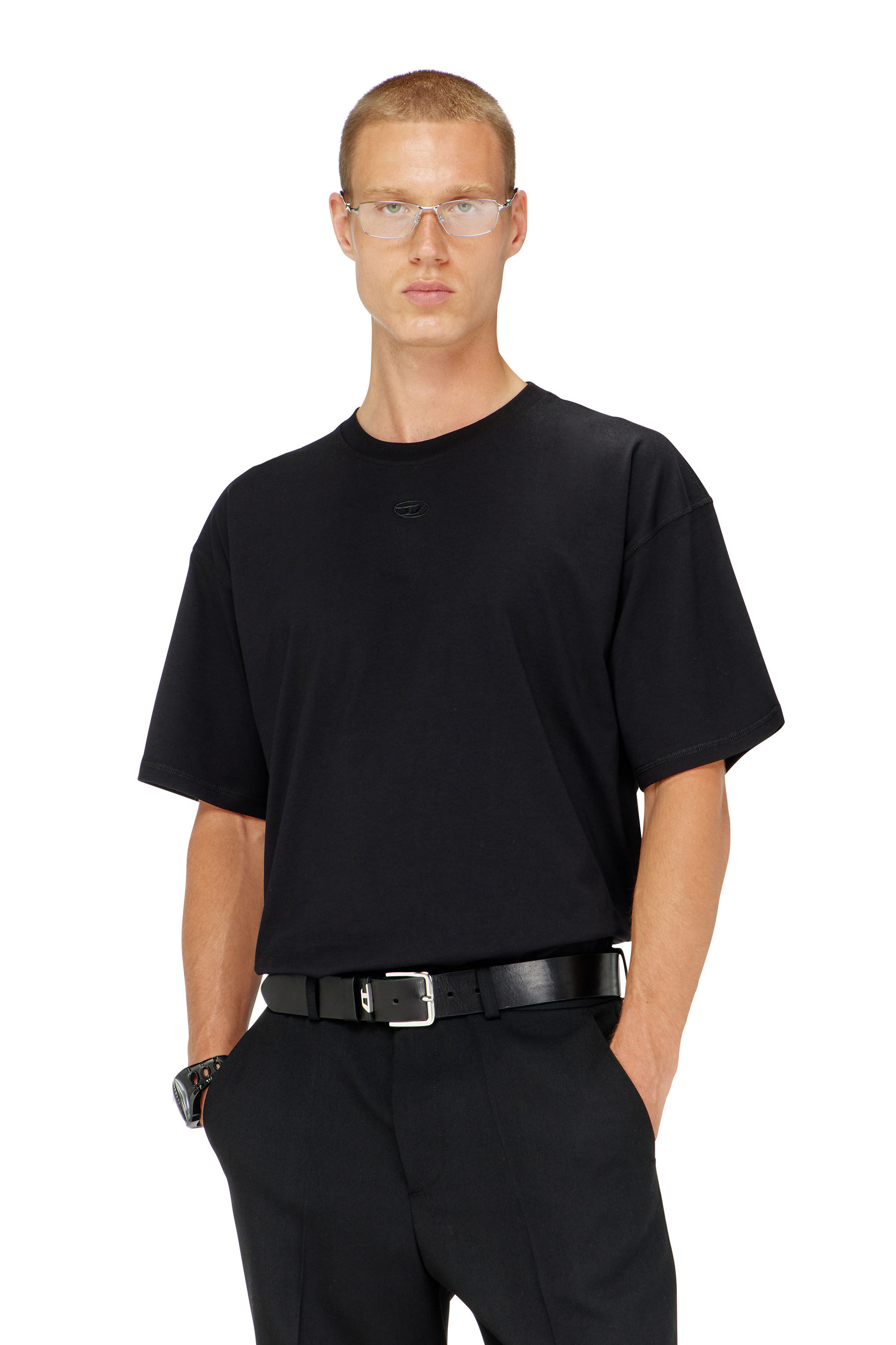 Diesel - T-LUCIEN-IHBI, Male's Tシャツ in ブラック - 3
