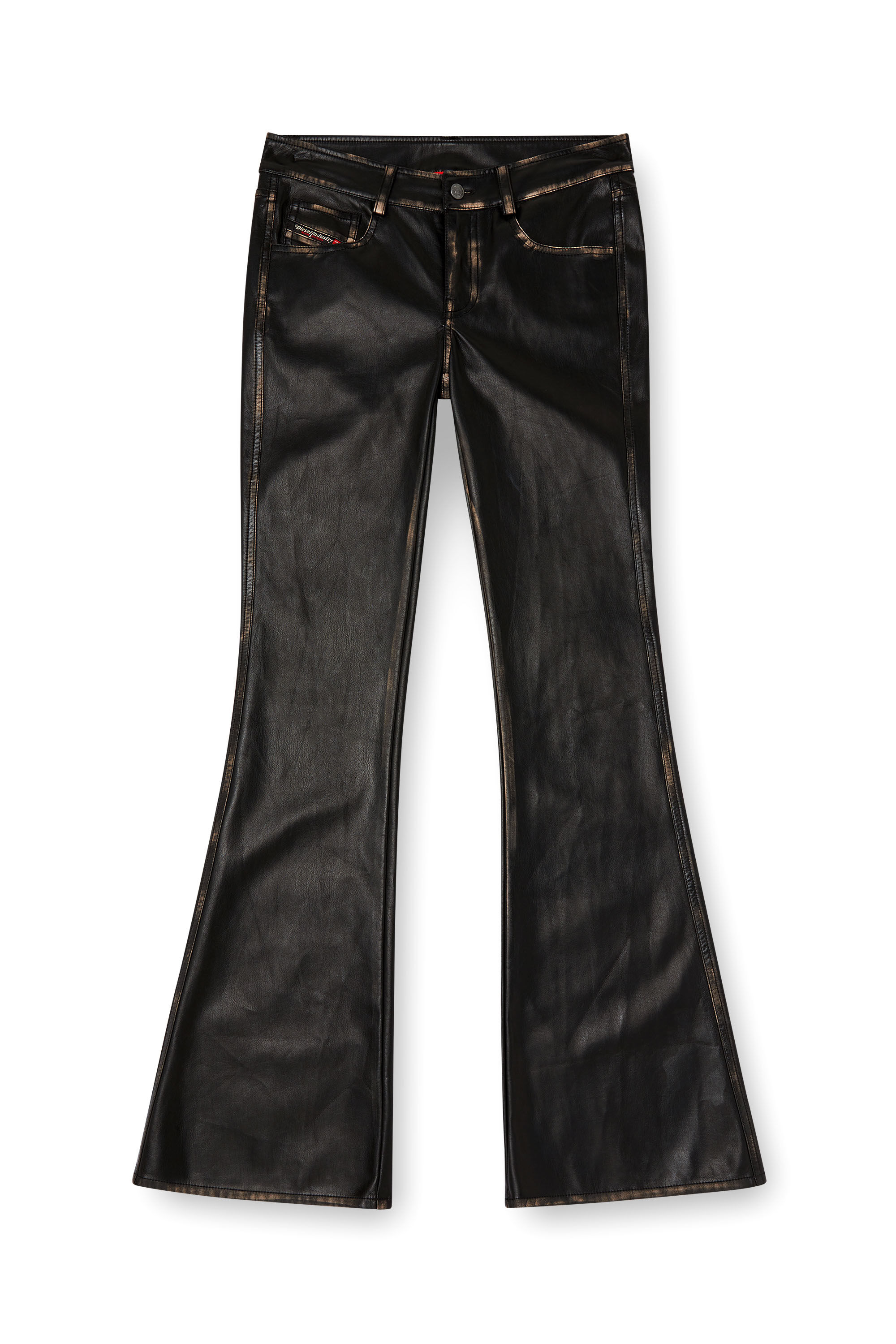 Diesel - P-STELLAR-Q1, Female's Faux leather five pocket pants in ブラック - 2
