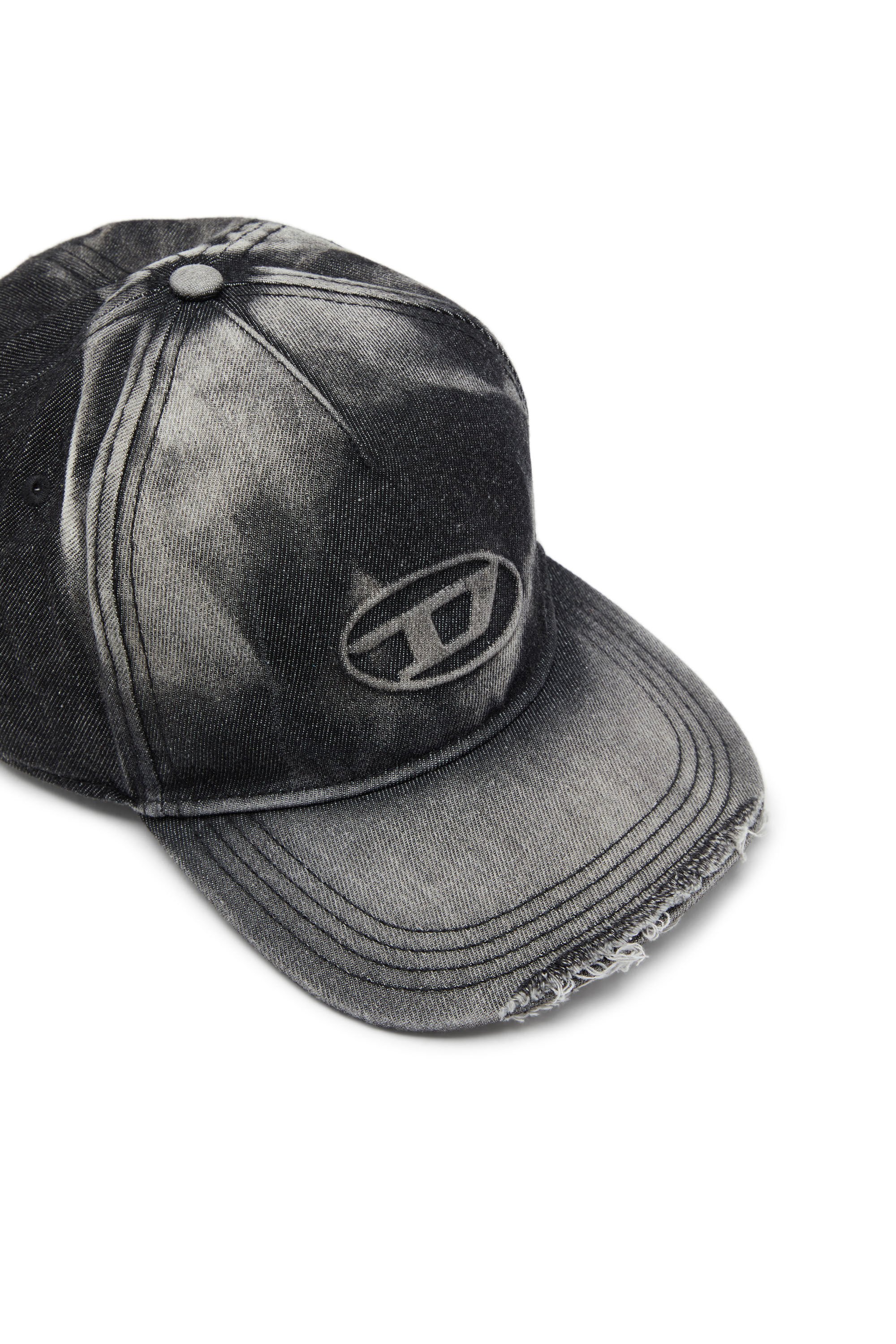 Diesel - C-SEYMON-BLACK, Male's Baseball cap in destroyed denim in ブラック - 3