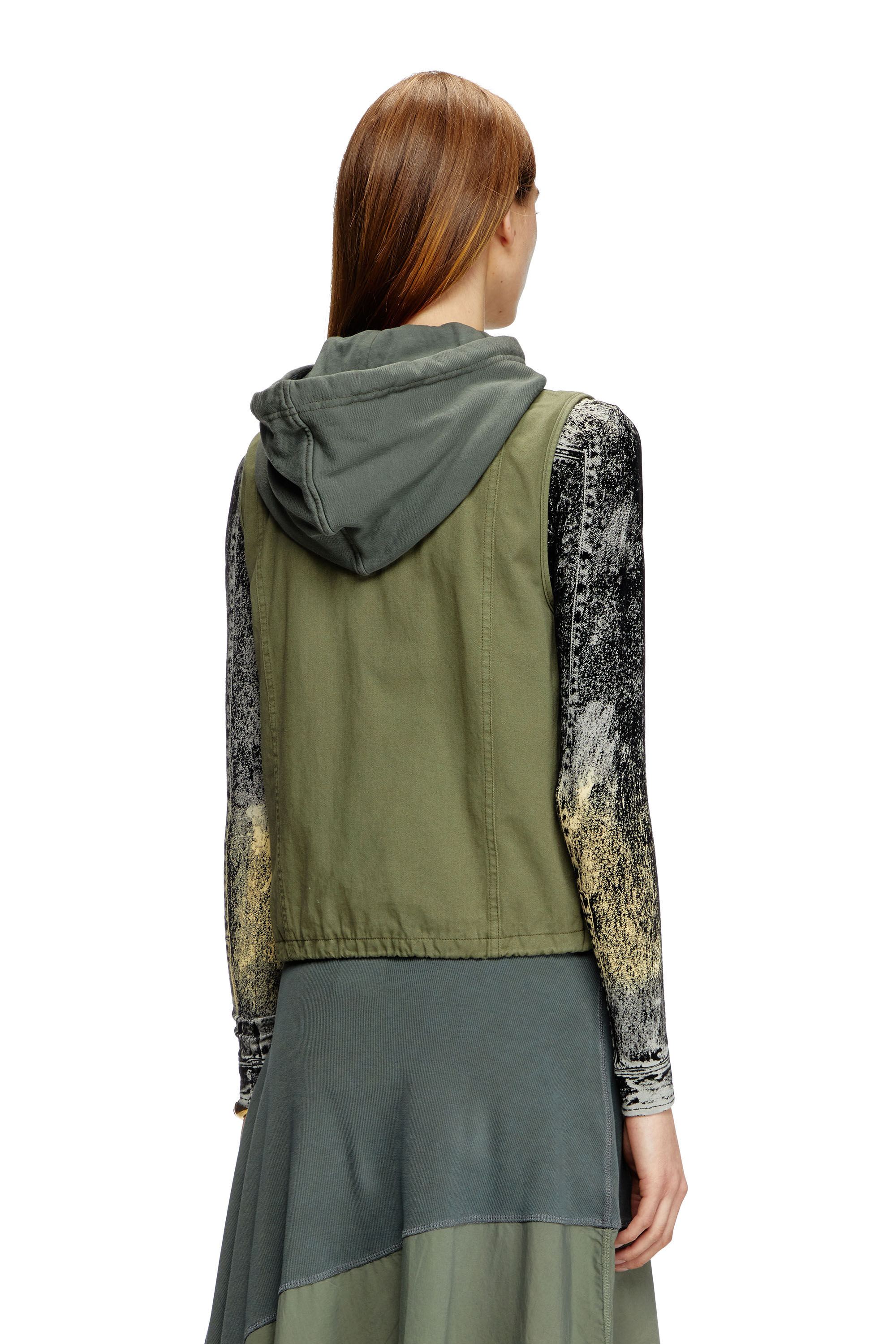 Diesel - G-ENESIS, Female's Hooded cargo vest in cotton twill in ミリタリーグリーン - 5