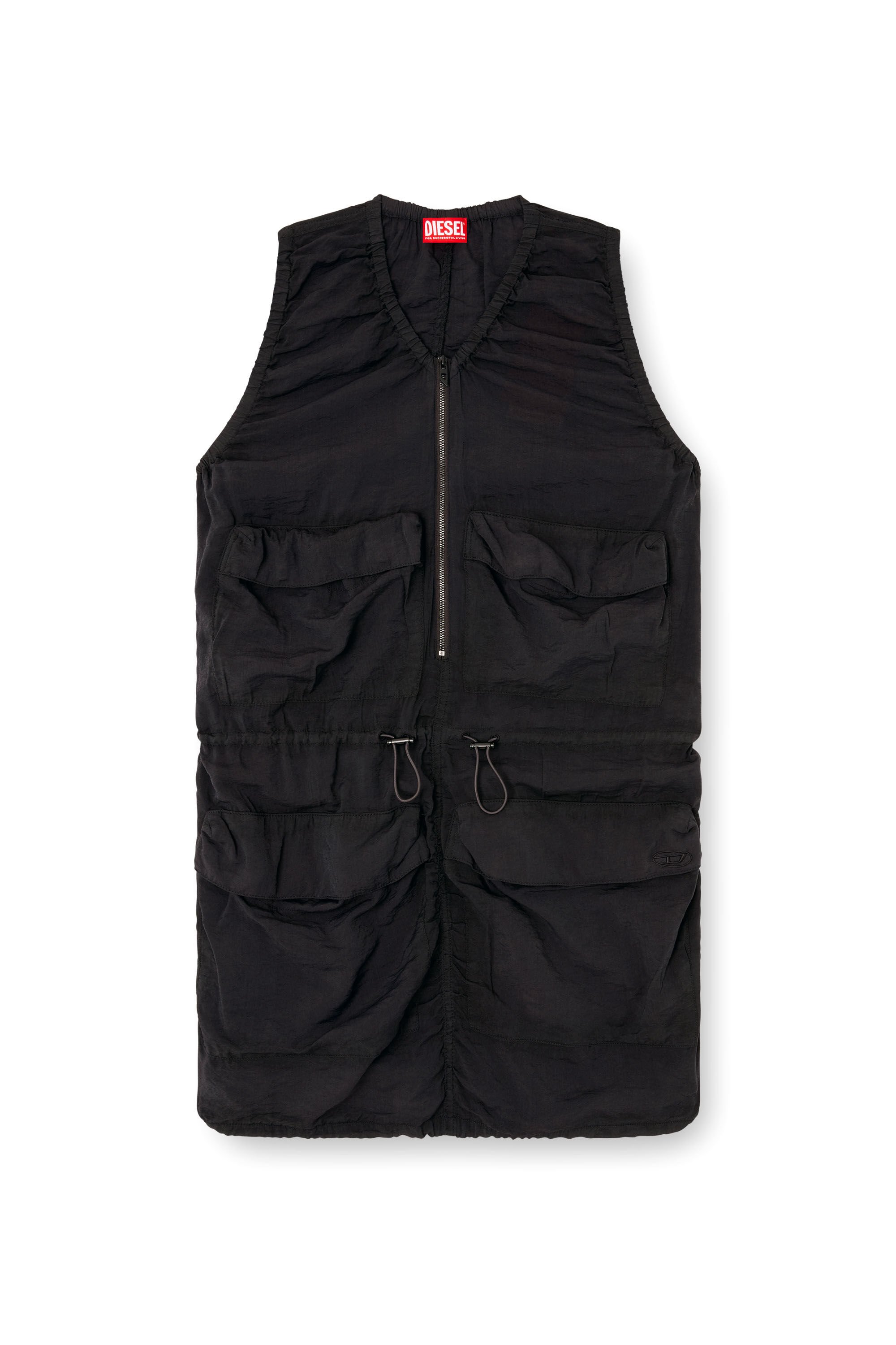 Diesel - D-RESDEN, Female's Cargo dress in treated viscose-nylon in ダークグレー - 2