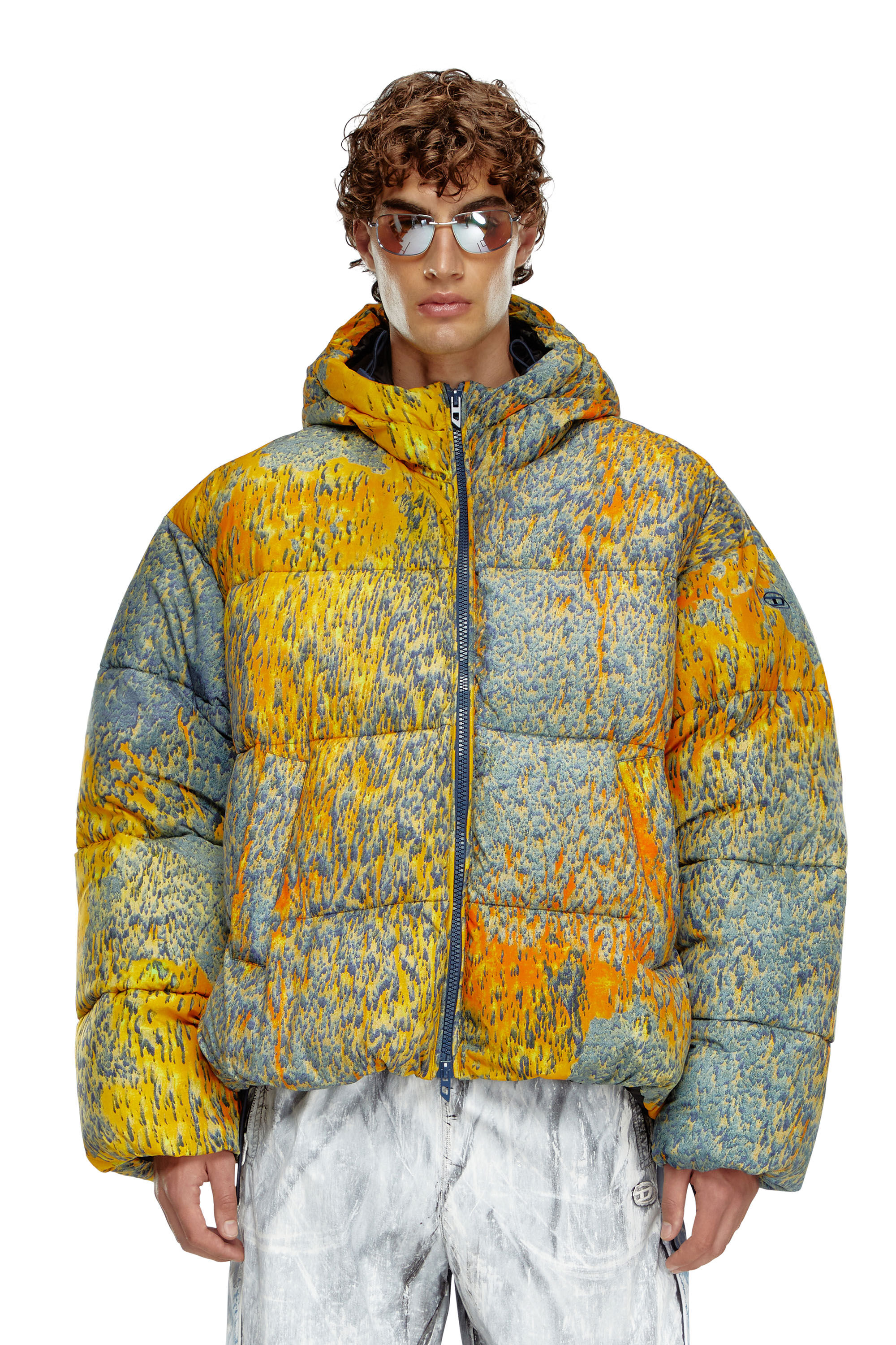 W-BOGAERT Puffer jacket with acid rain effect｜マルチカラー  
