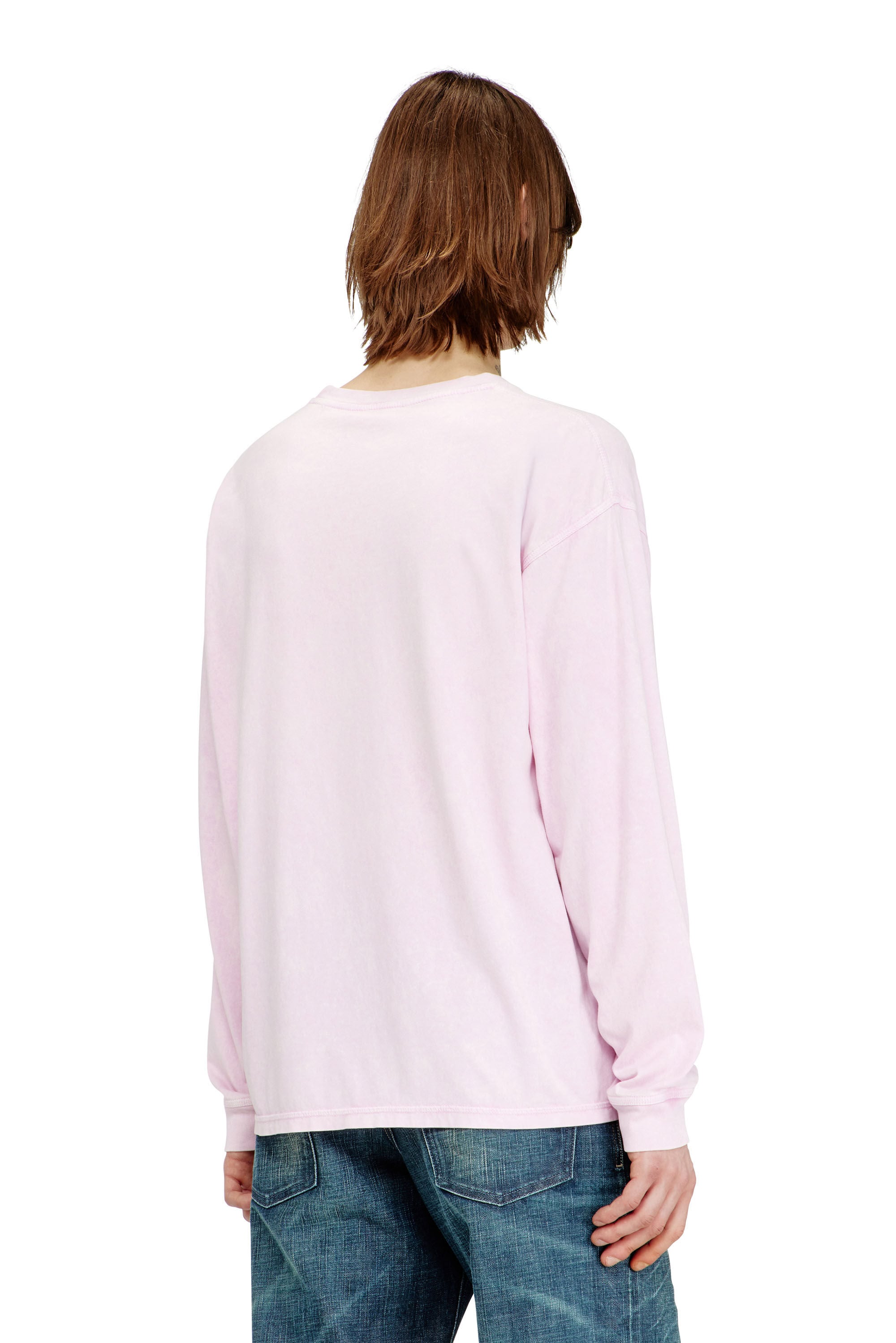 Diesel - T-BOXT-LS-AA5, Male's 長袖Tシャツ in ピンク / ホワイト - 4