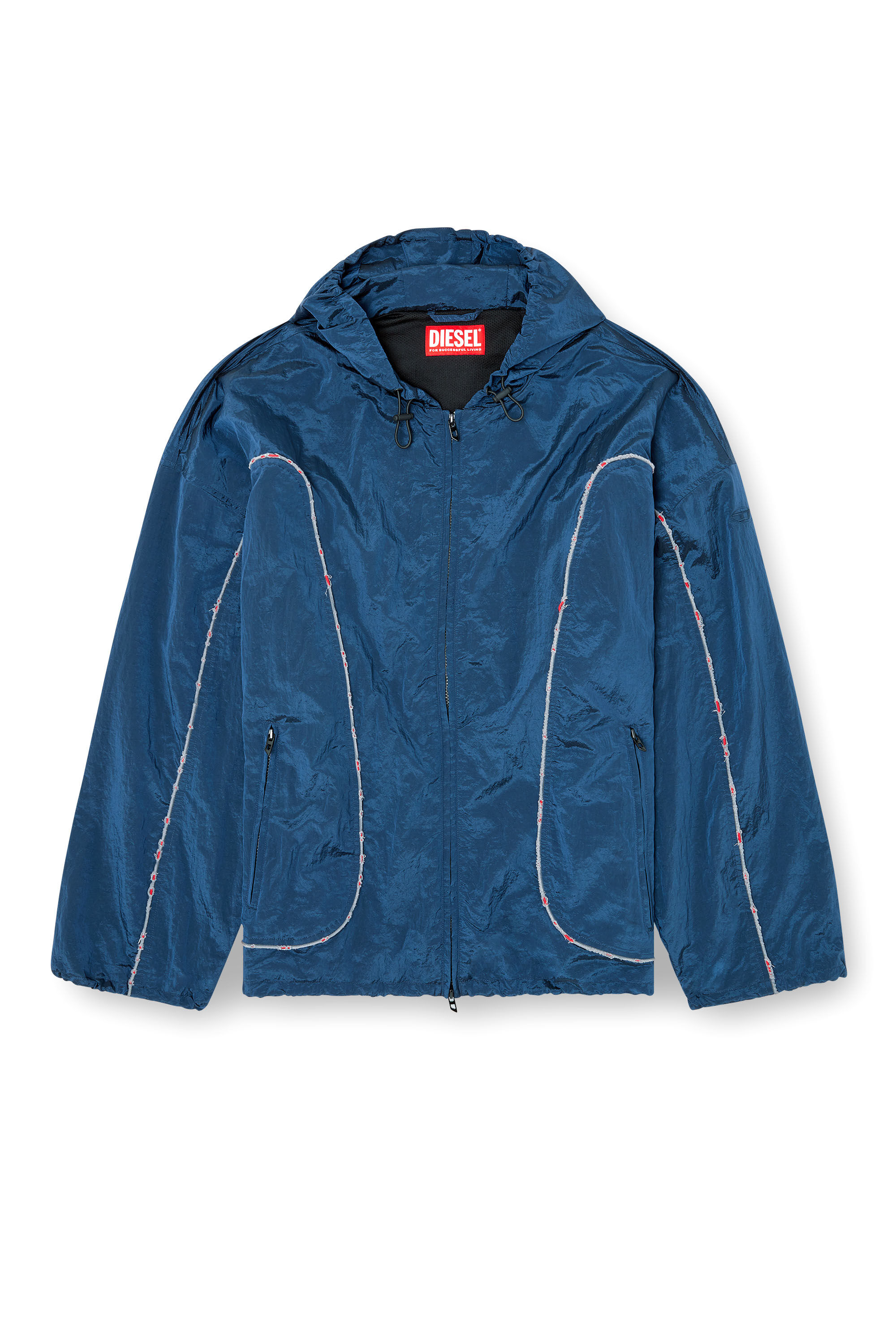 J-ANTHEIT Windbreaker with destroyed piping｜ブルー｜メンズ