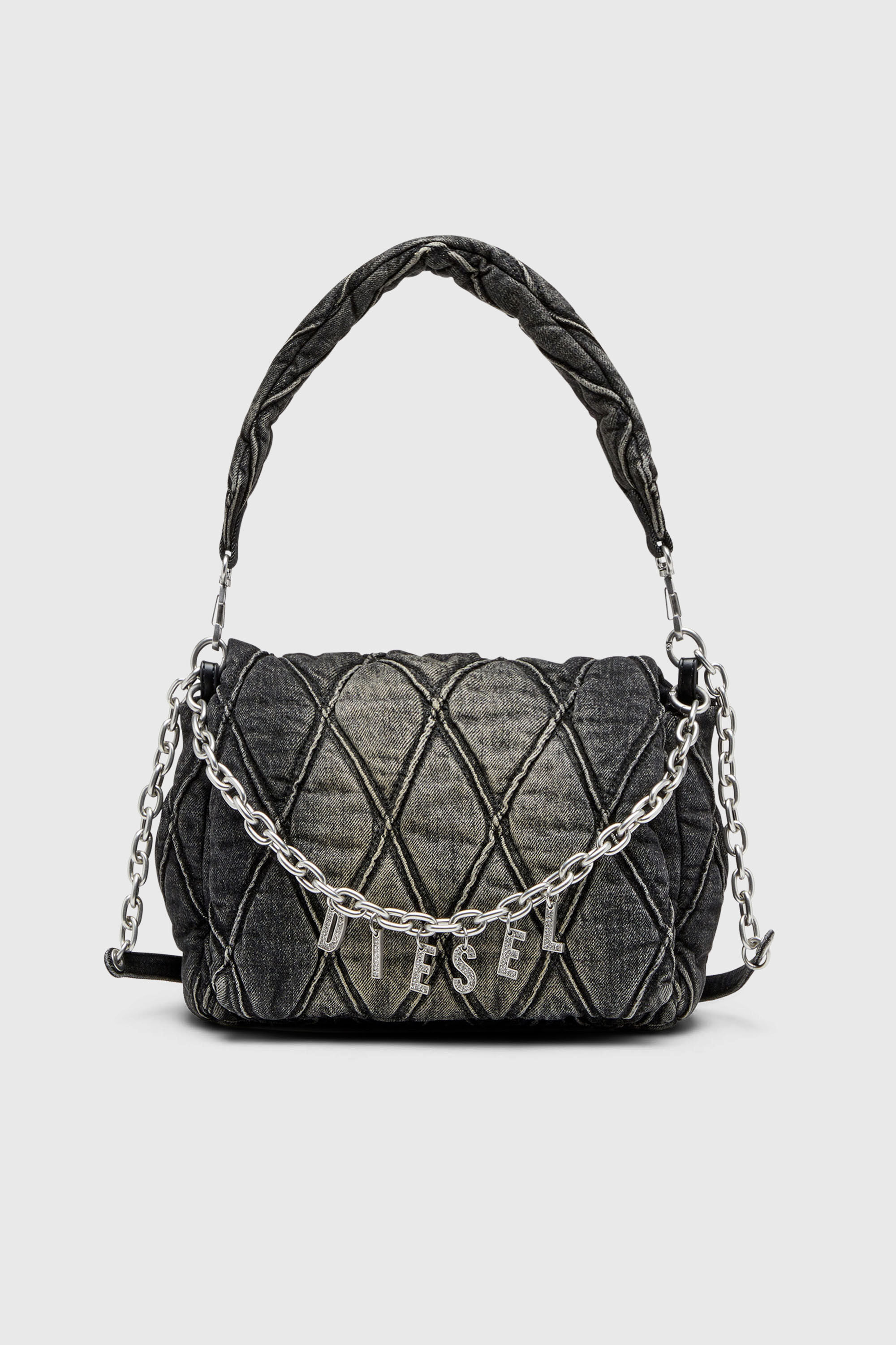 Diesel ウィメンズ バッグ Charm-D Shoulder M bag キルト デニム
