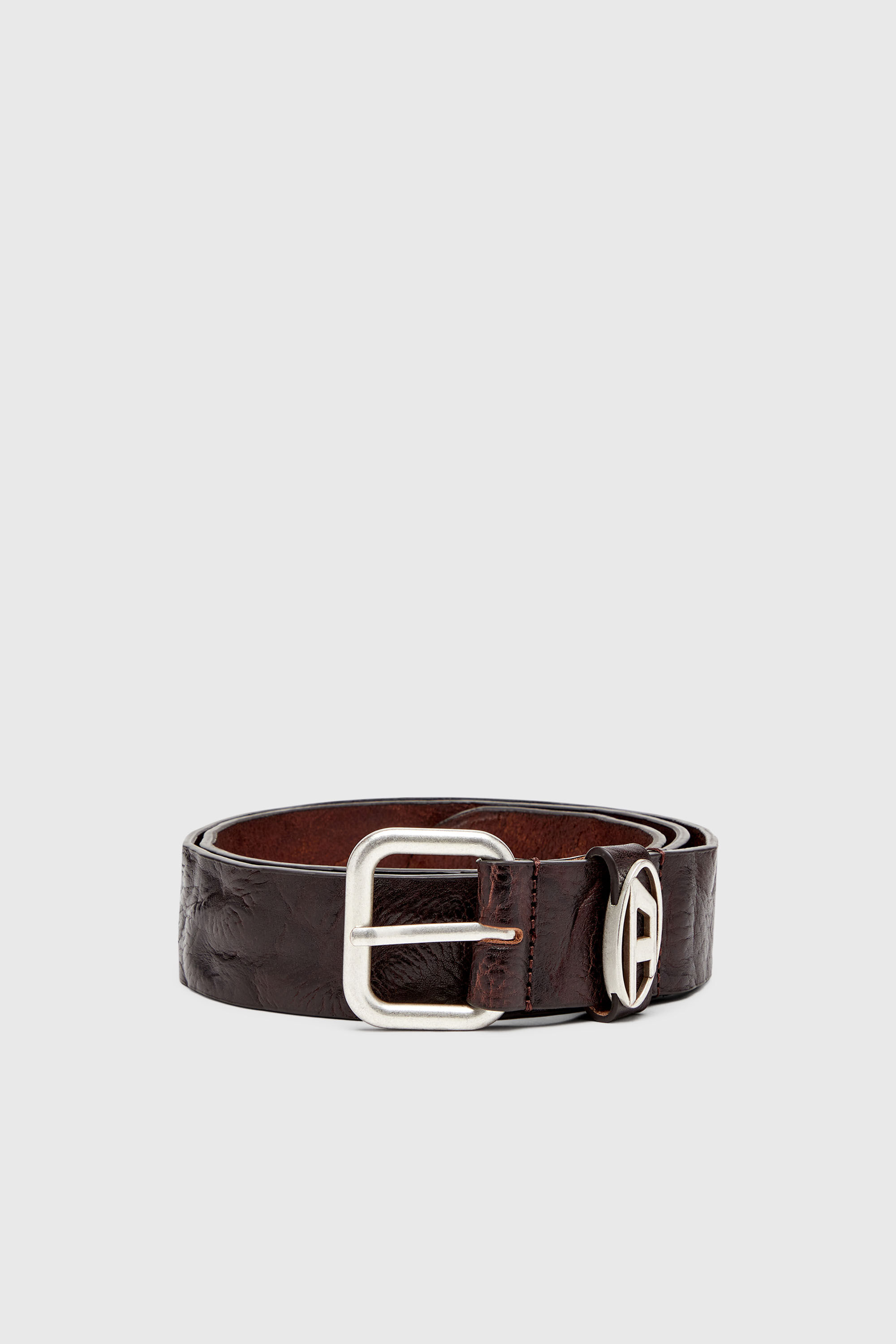 Diesel - B-1DR OVAL D LOOP, Unisex's レザーベルト in ダークブラウン - 1
