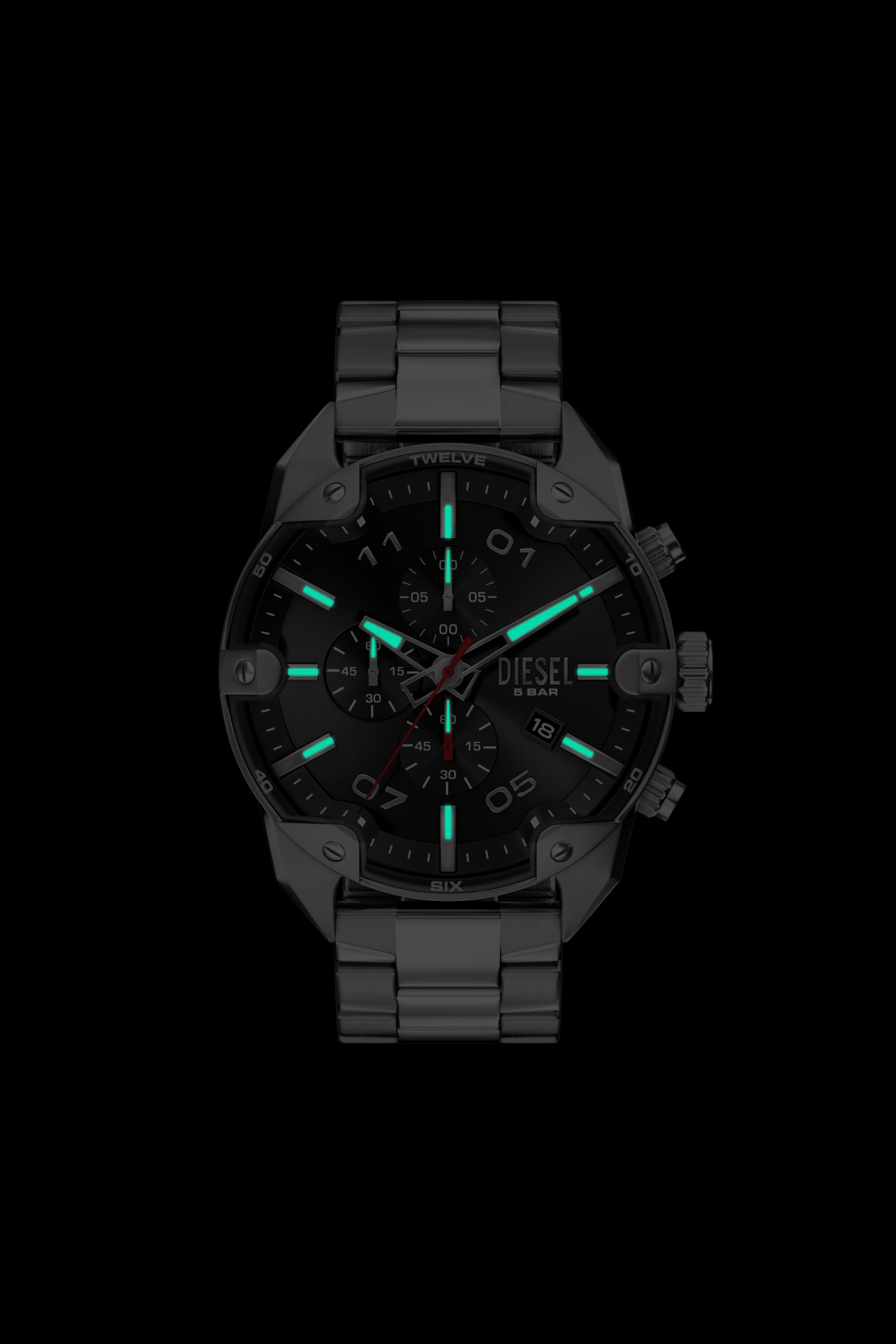 DZ4709 WATCH Spiked Stainless Steel Watch｜シルバー｜メンズ｜DIESEL