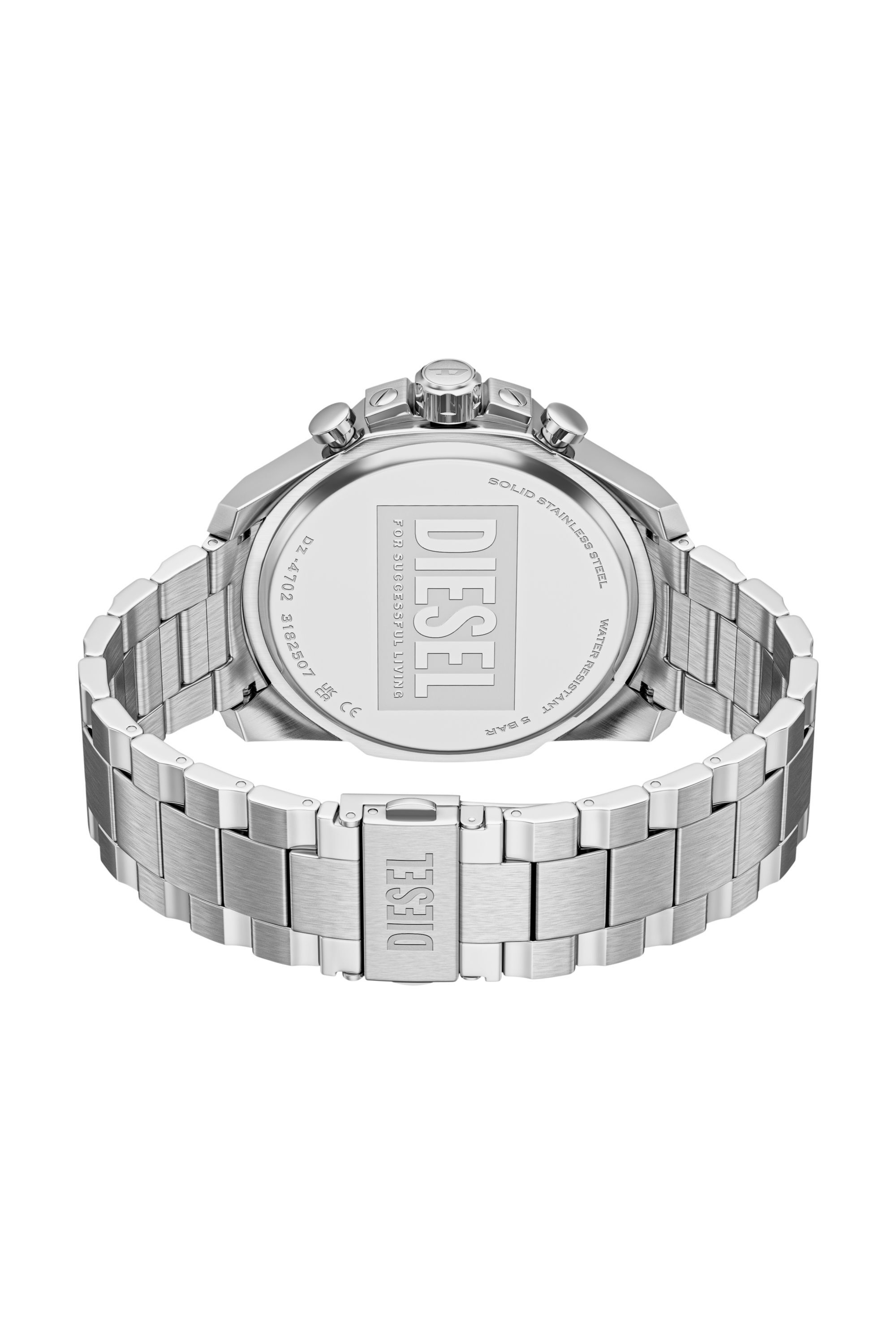 Diesel - DZ4702 WATCH, Male's Mega Chief Slim Chronograph Stainless Steel Watch in シルバー - 5