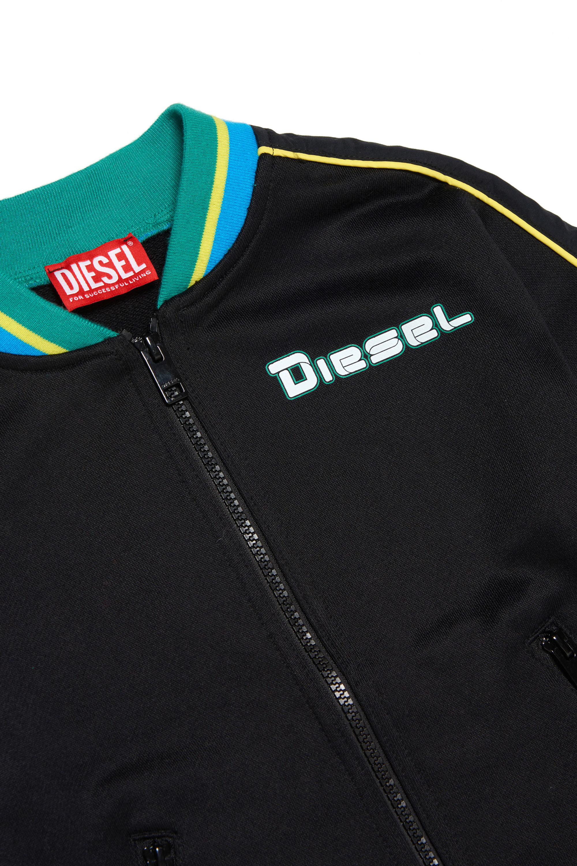 Diesel - SPESS OVER, Male's キッズ スウェット ジップアップ ロゴ in ブラック - 3