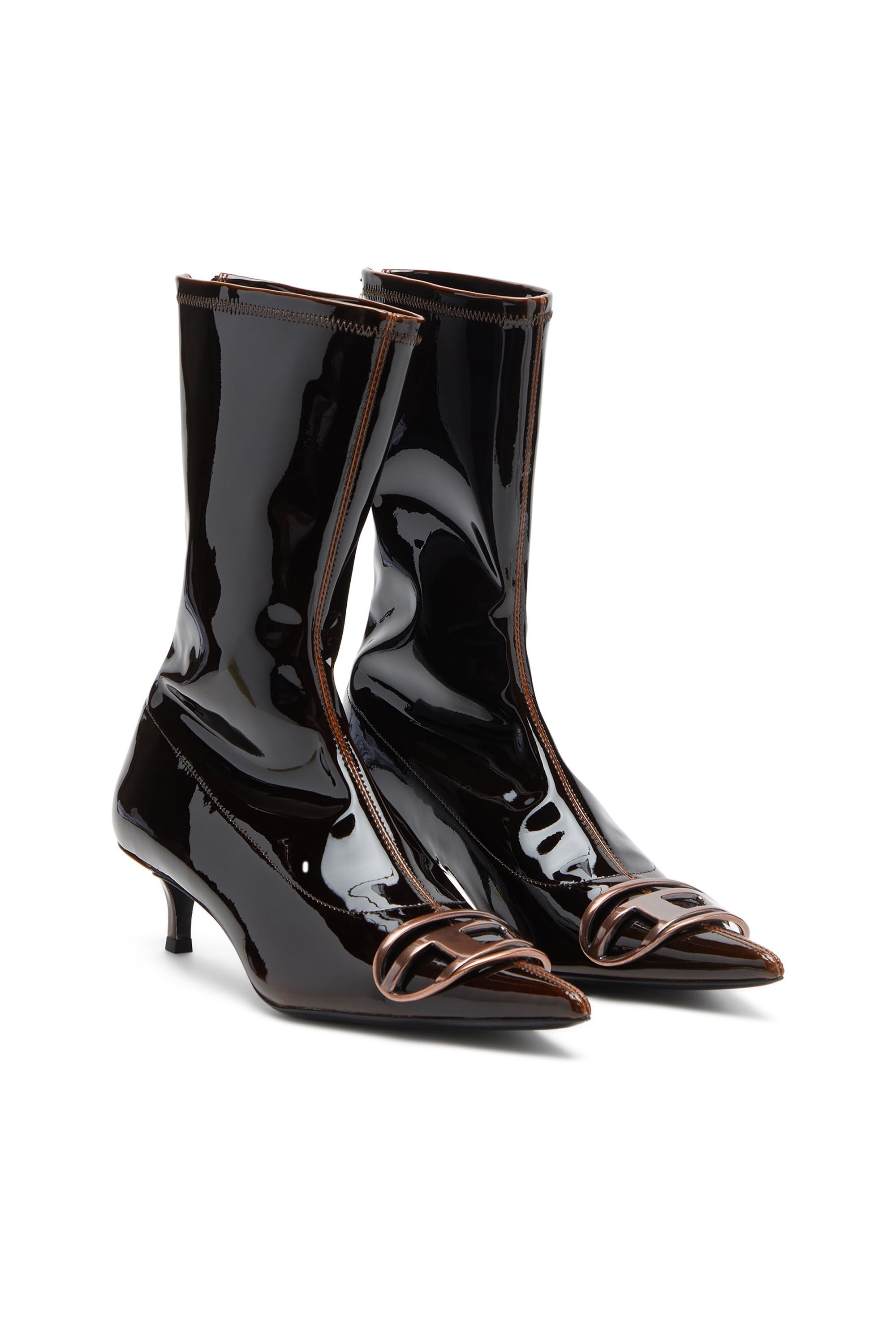 Diesel - D-VENUS KITTIE BT, Female's D-Venus-Ankle boots in liquid PU in ブルー/ブラウン - 2