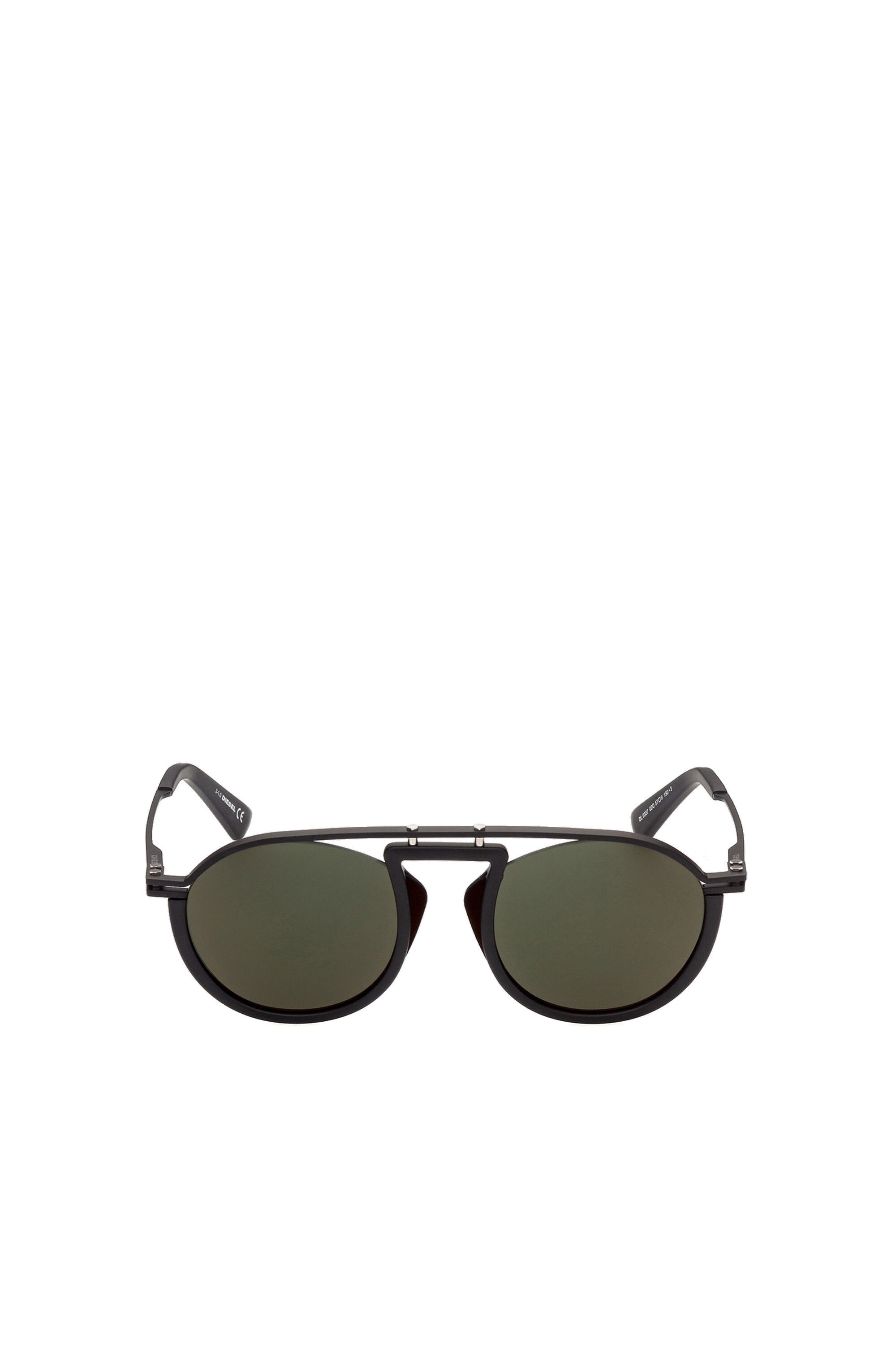 Diesel - DL0337, Unisex's Pilot sunglasses with cut-outs between the structure and the lens in ブラック - 1