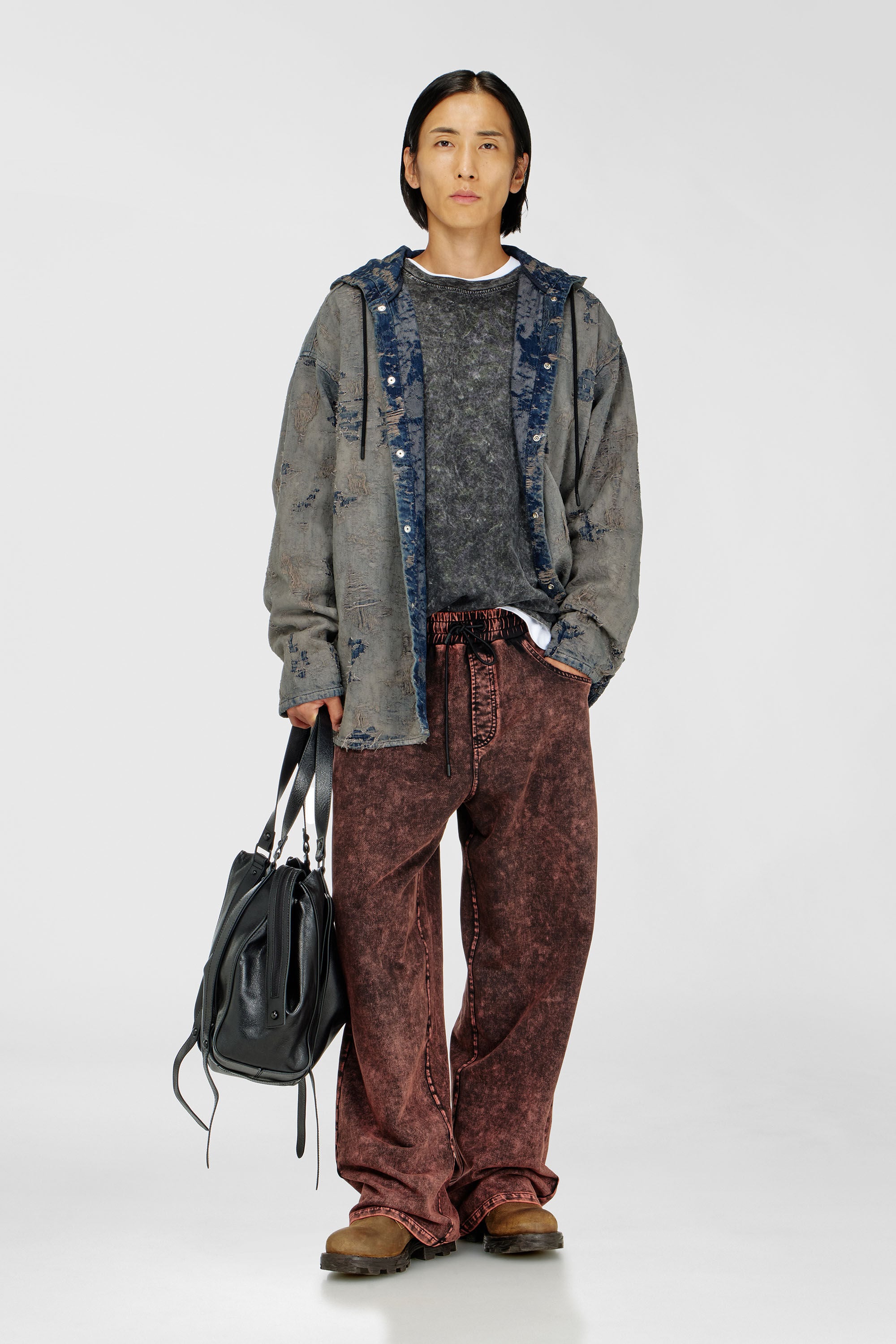 Diesel - D-DEWNY-HOOD, Male's デニムシャツ in ダークブルー - 1