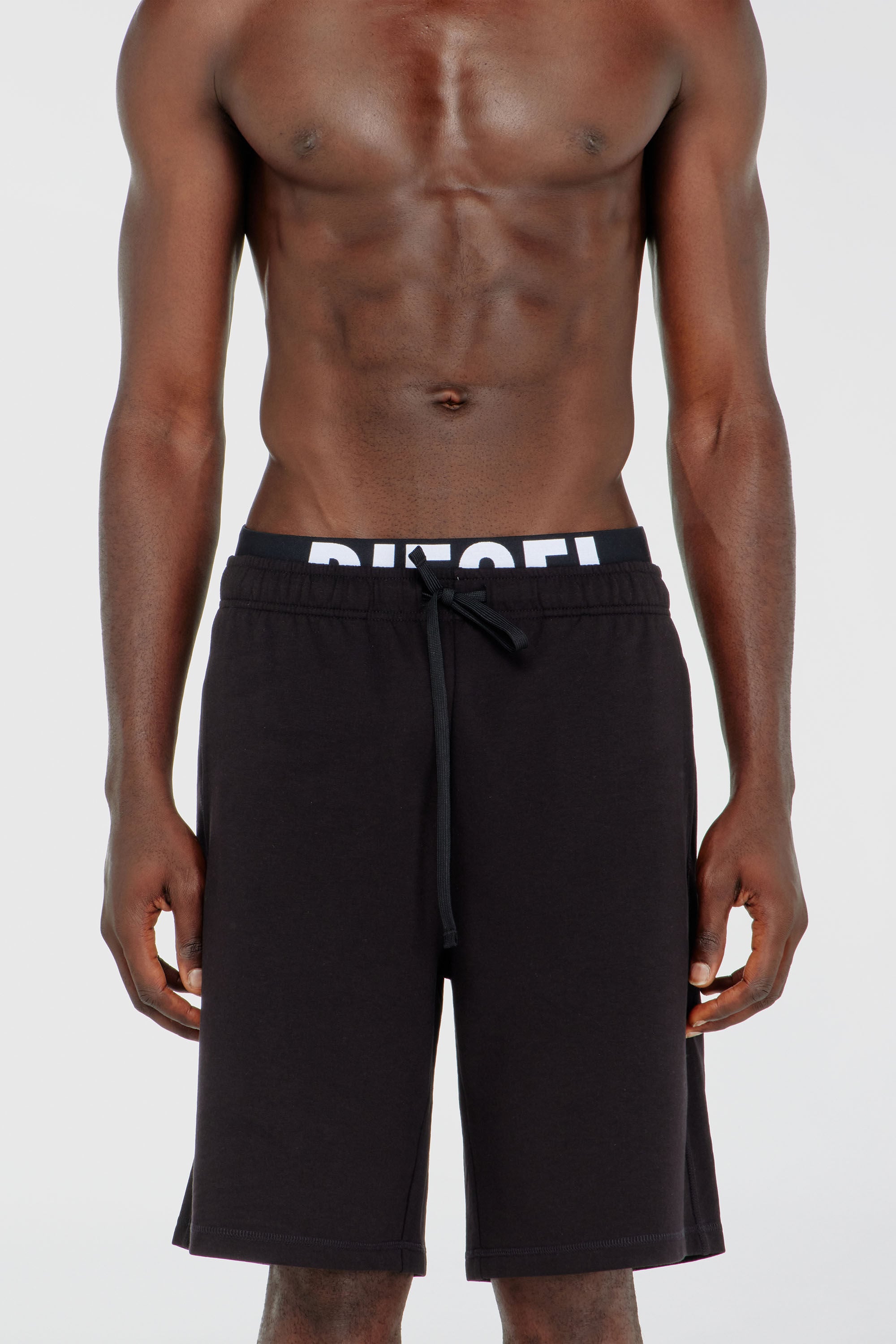 Diesel - DEVIN-D-POP, Male's Cotton shorts with Diesel logo waistband in ブラック - 1