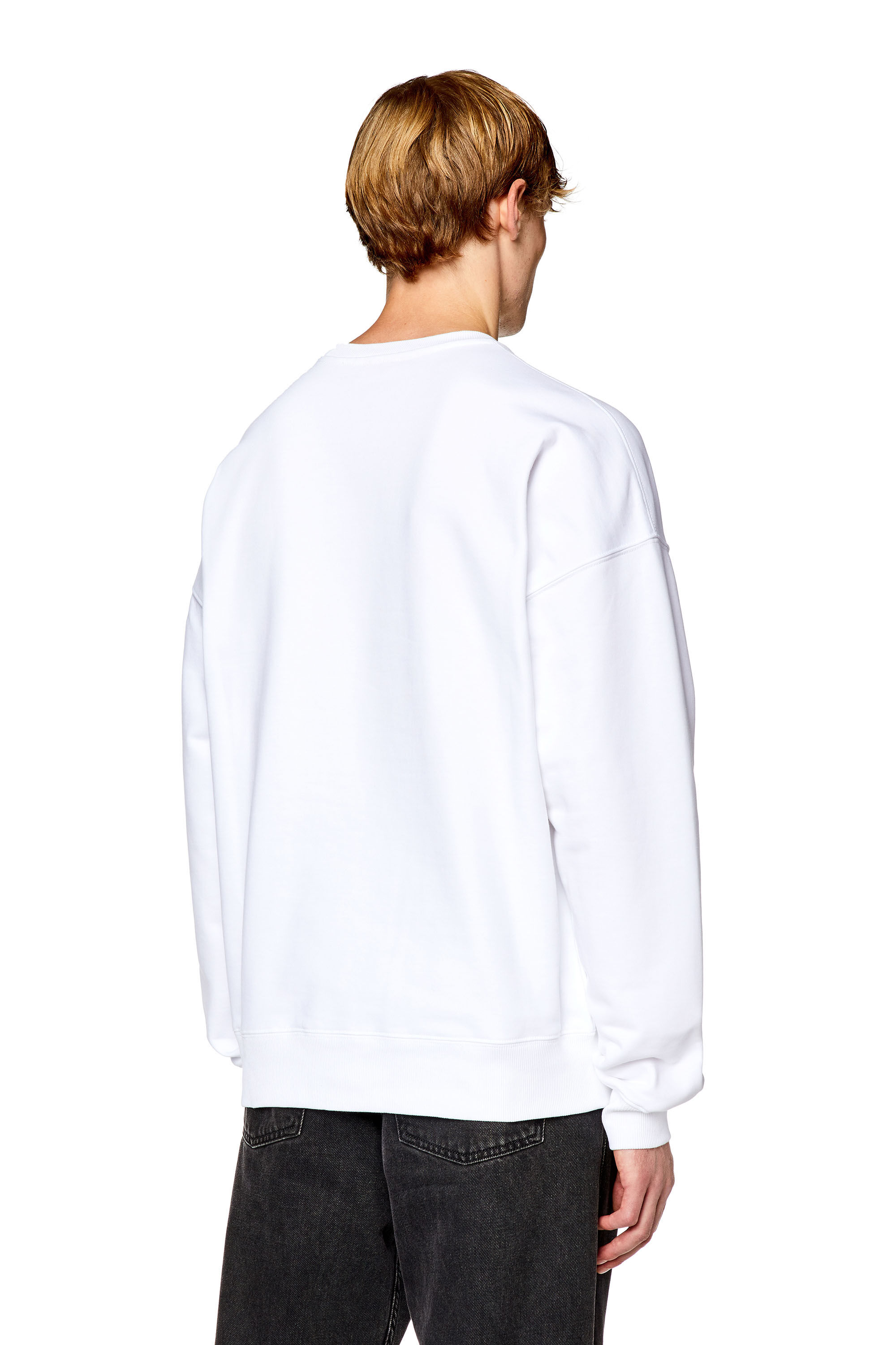 Diesel - S-ROB-DOVAL-PJ, Male's Sweatshirt with oval D patch in ホワイト - 4