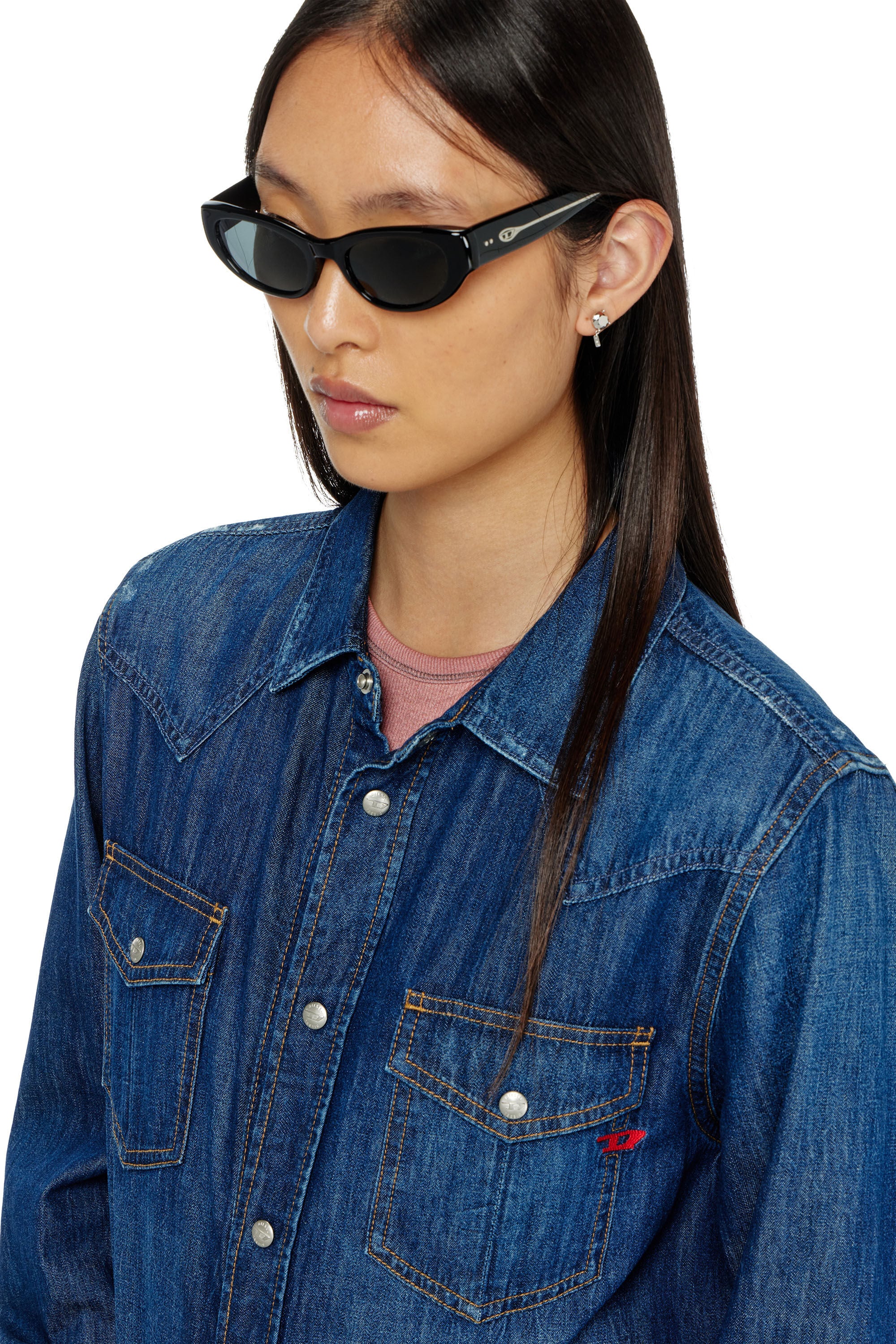 Diesel - 0DL2010U, Unisex's Cat-eye style sunglasses in ブラック - 4