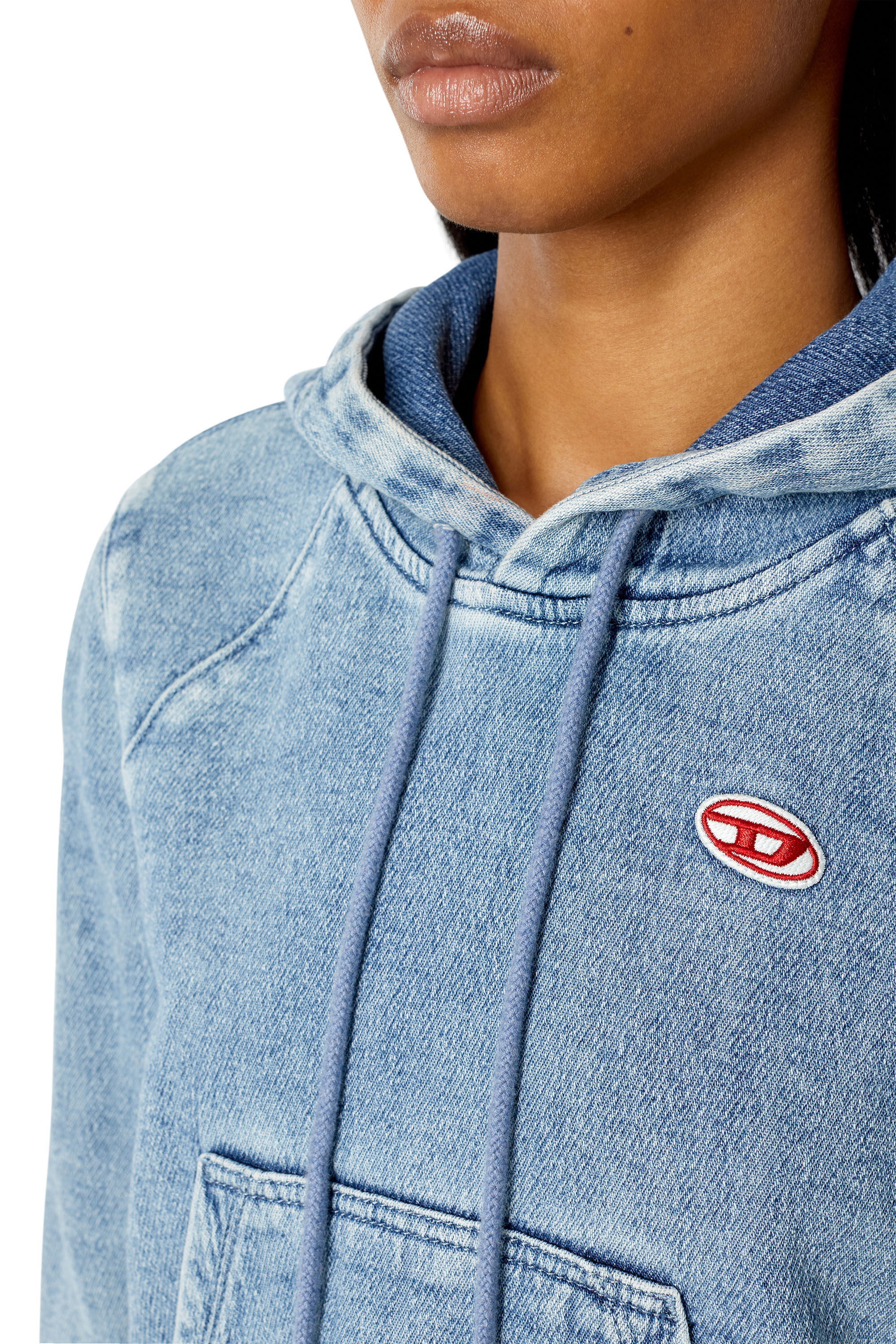 Diesel - D-ANGY TRACK DENIM HOODIE, ライトブルー - Image 4