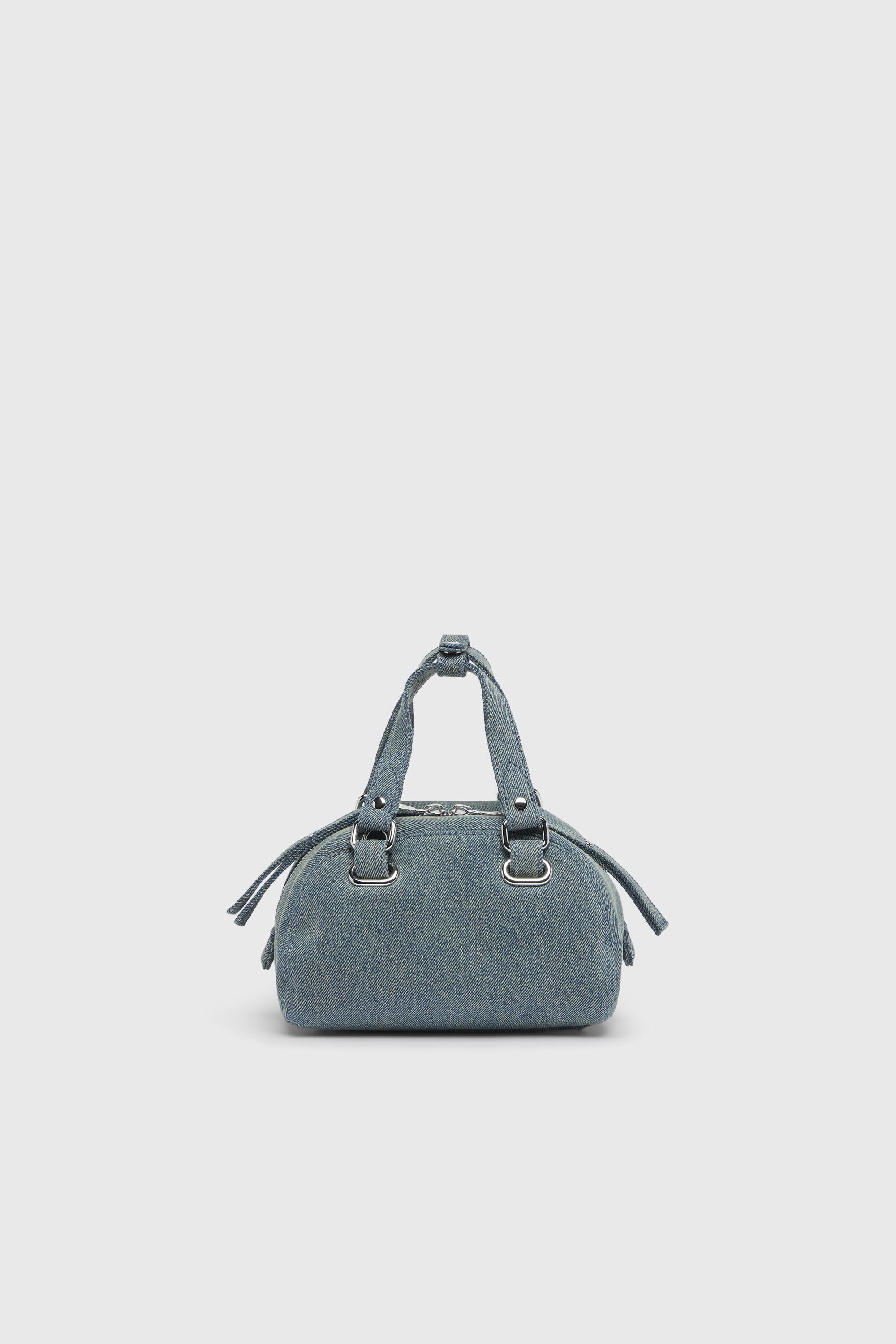 Diesel - 1DR DOME SOFT CROSSBODY, Unisex's 1DR Dome-Small bowling bag in denim with Oval D logo in ライトブルー - 2