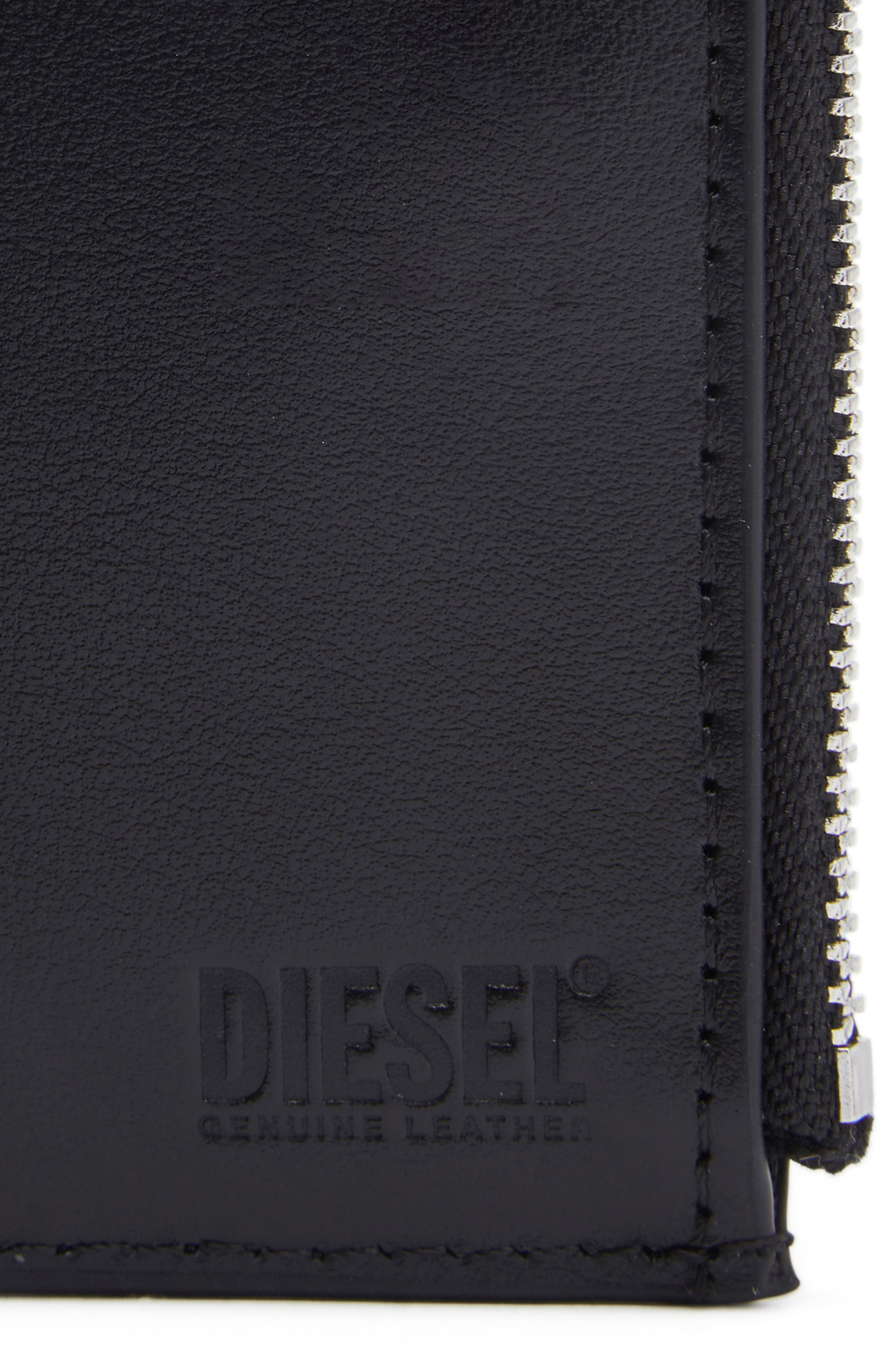 1DR-FOLD BI-FOLD ZIP II Small leather wallet with embossed logo｜ブラック｜ウィメンズ｜ DIESEL