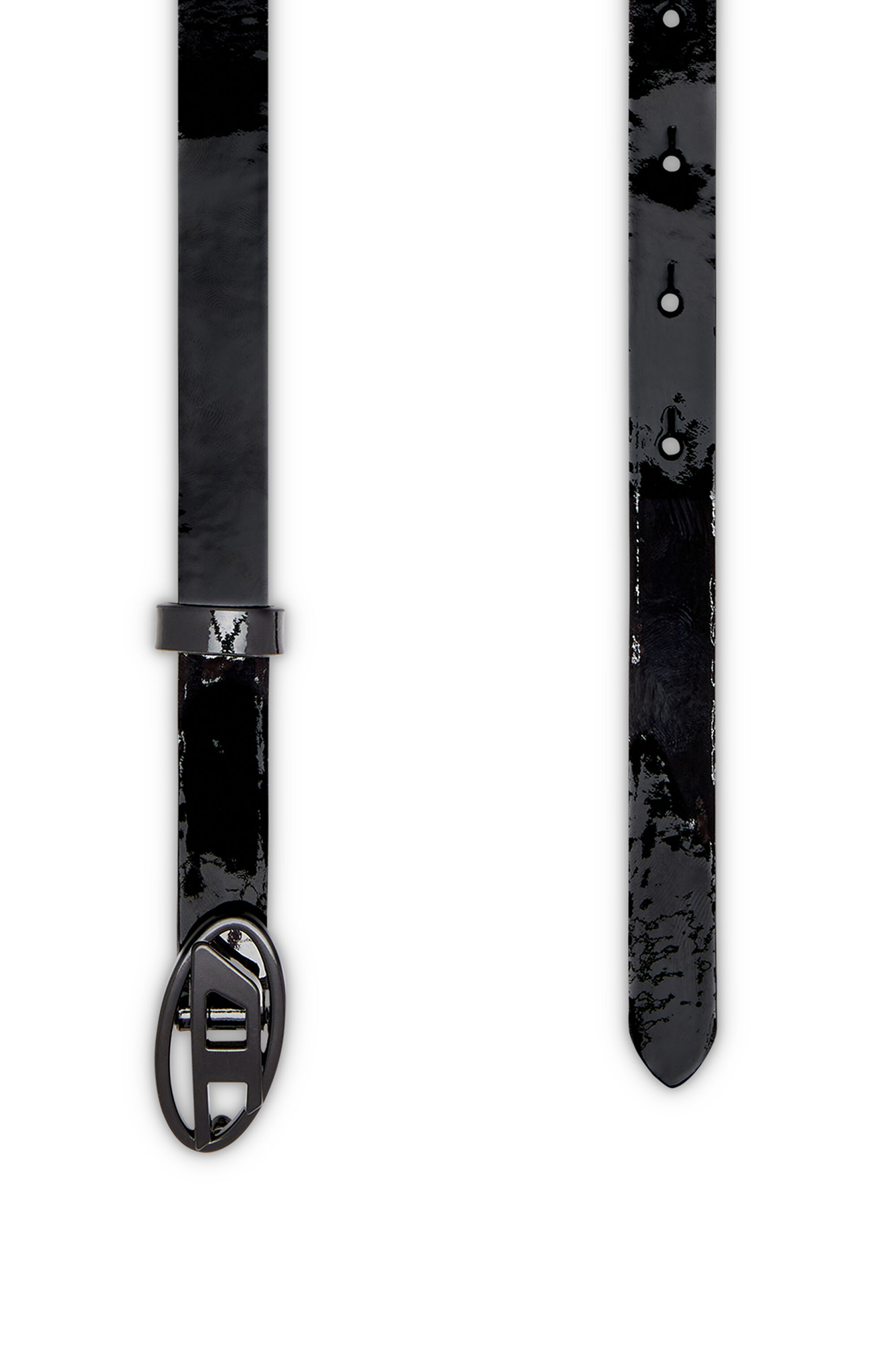 B-PLAY 15 Slim belt in glossy leather｜ブラック｜ウィメンズ