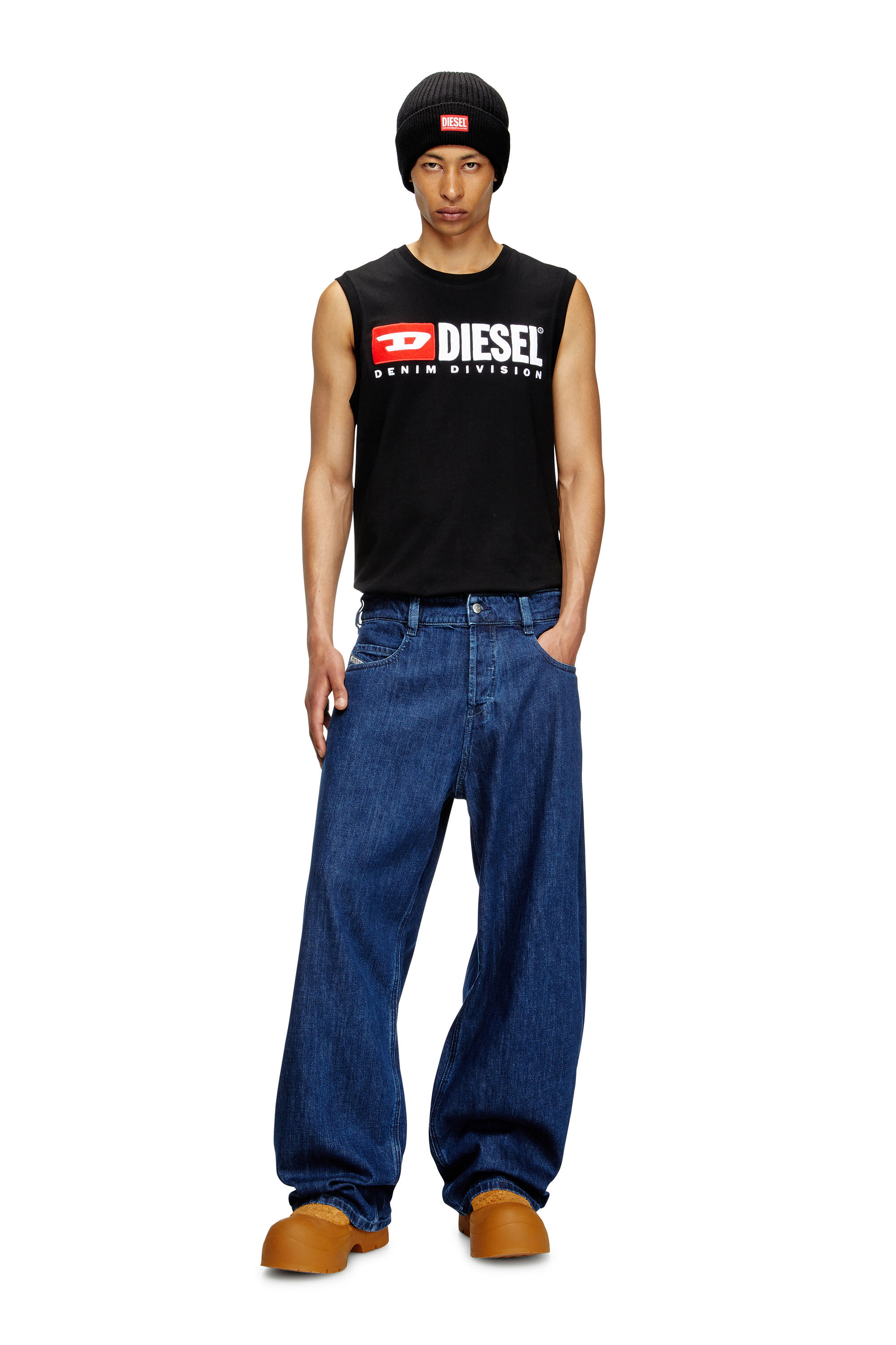 Diesel - Unisex's Relaxed Jeans 1997 D-Enim 0DBDX, ダークブルー - 1