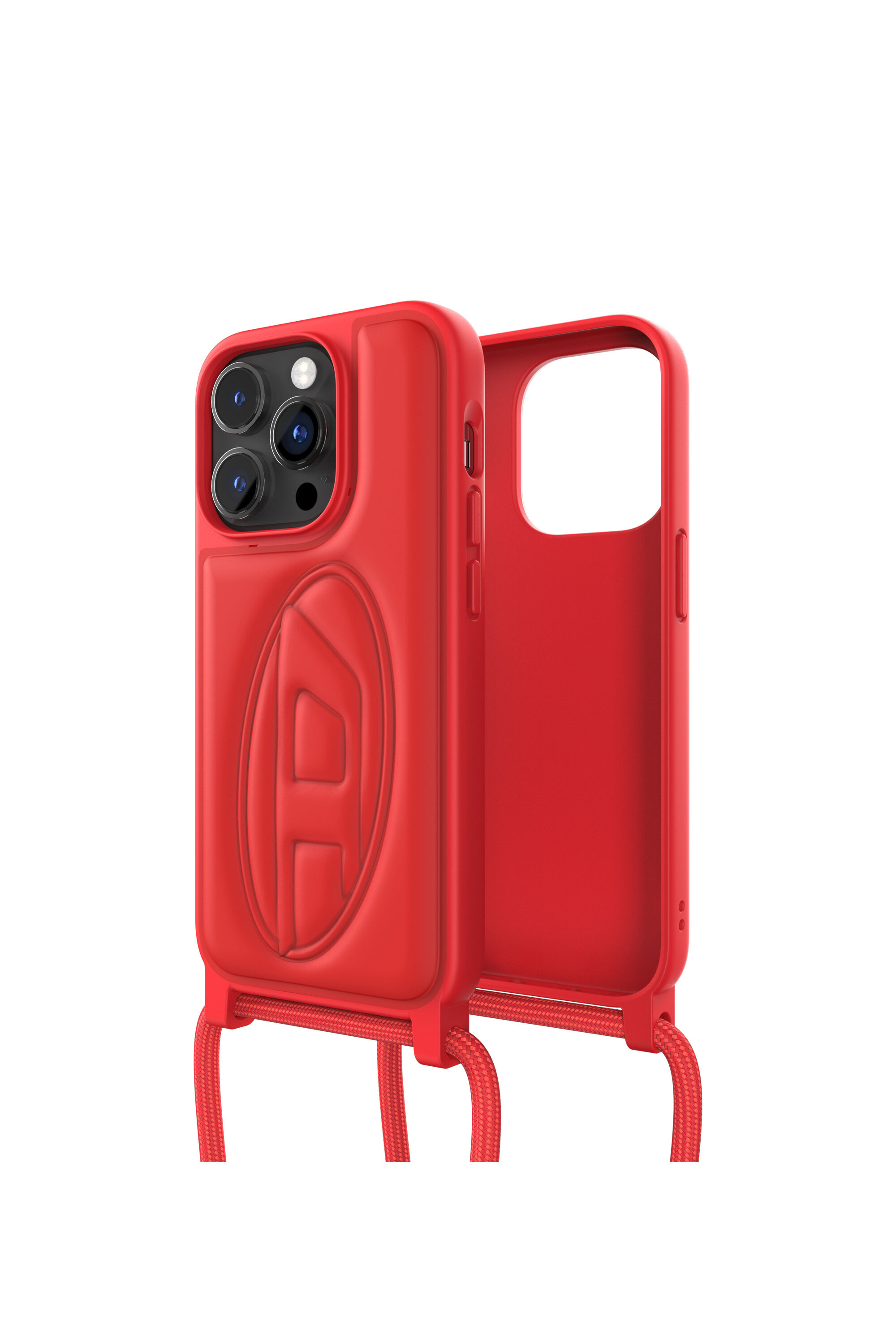 Diesel - 50279 NECKLACE CASE, Unisex's iPhone 14 Pro ケース in レッド - 1