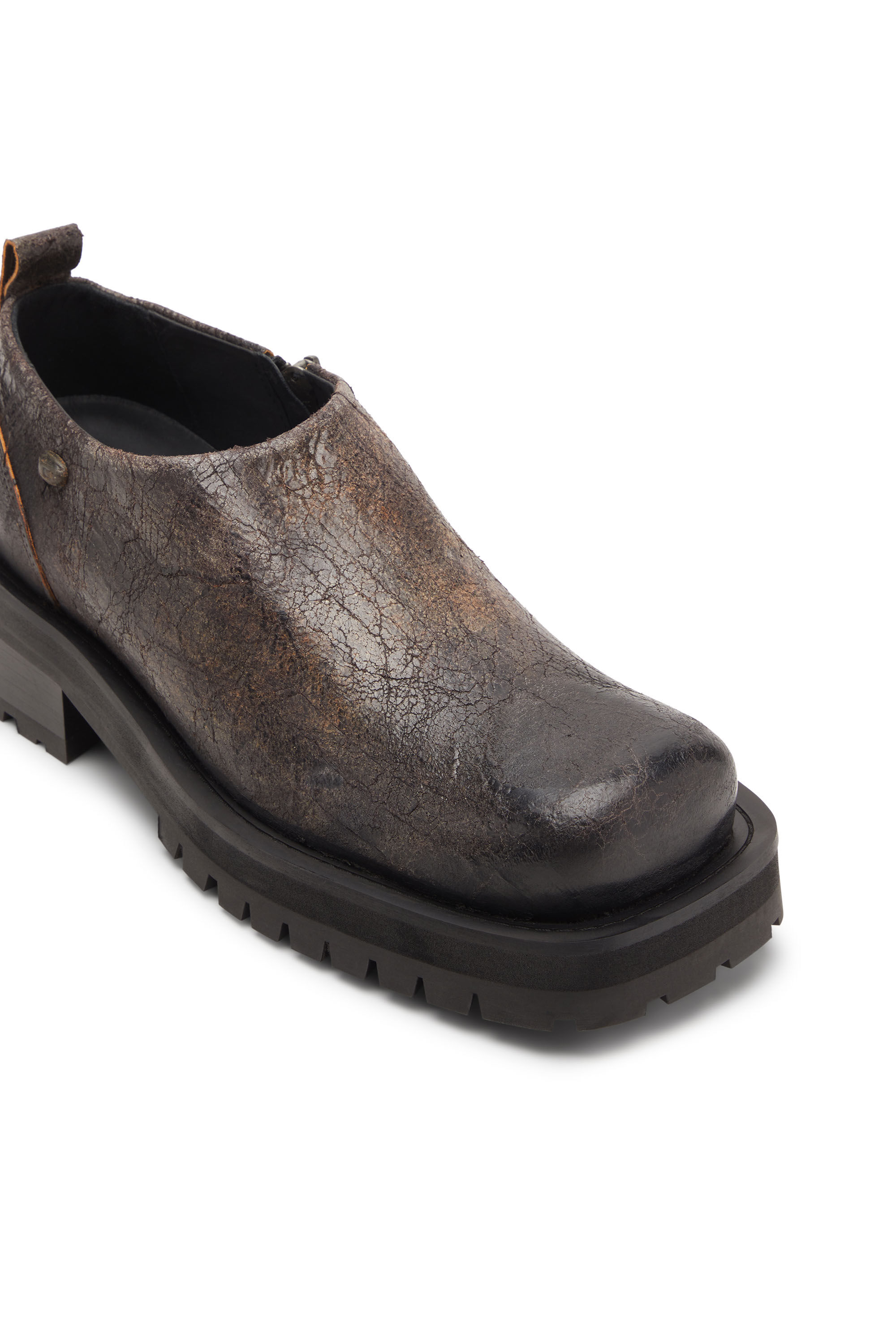 Diesel - D-TEXAN CLOG, Male's D-Texan-Zipped shoes in distressed crackled suede in null - 6