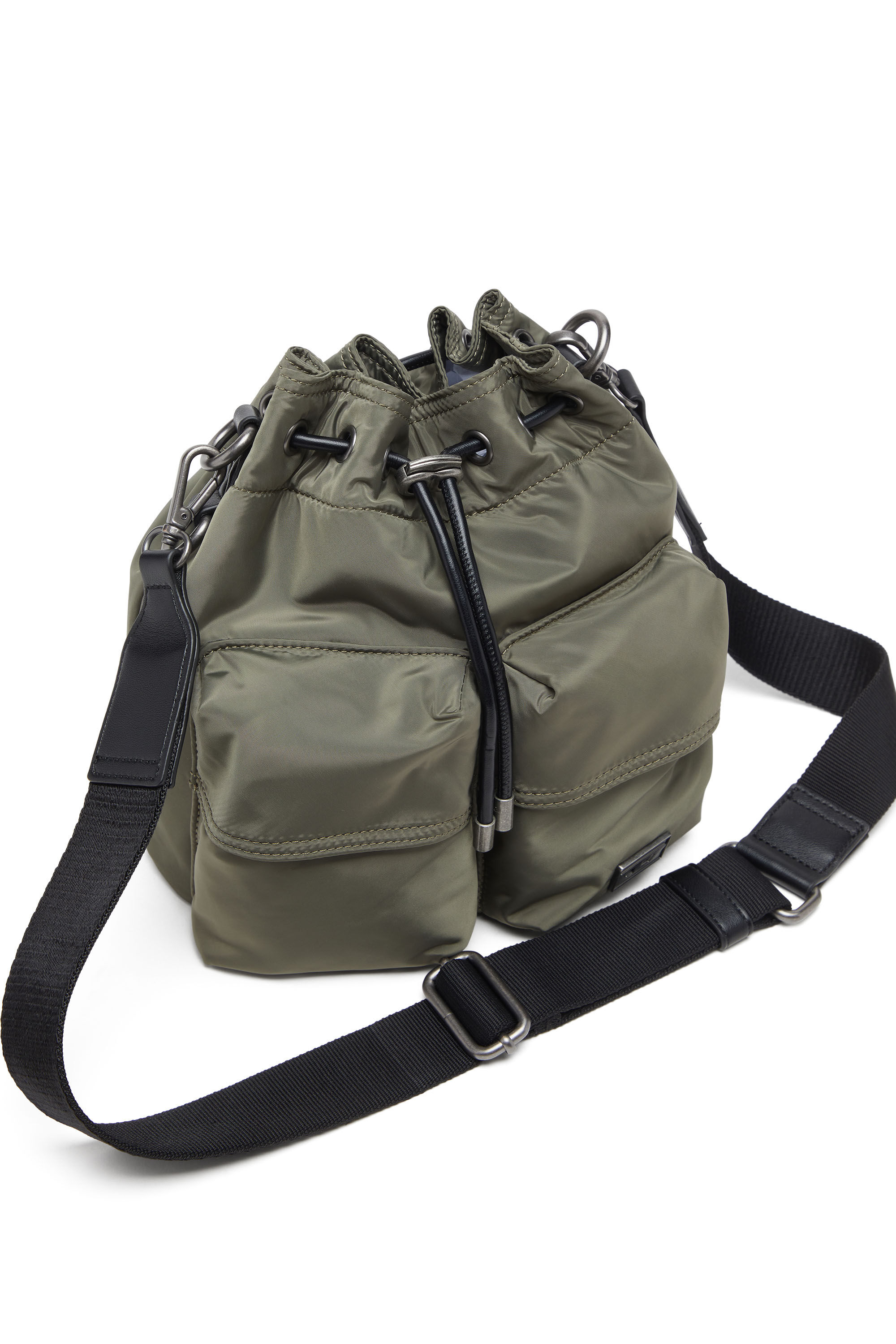 Diesel - MULTI-PKTS BUCKET X, Unisex's Multi-Pkts-Multipocket bucket bag in utilitarian shell in ミリタリーグリーン - 6