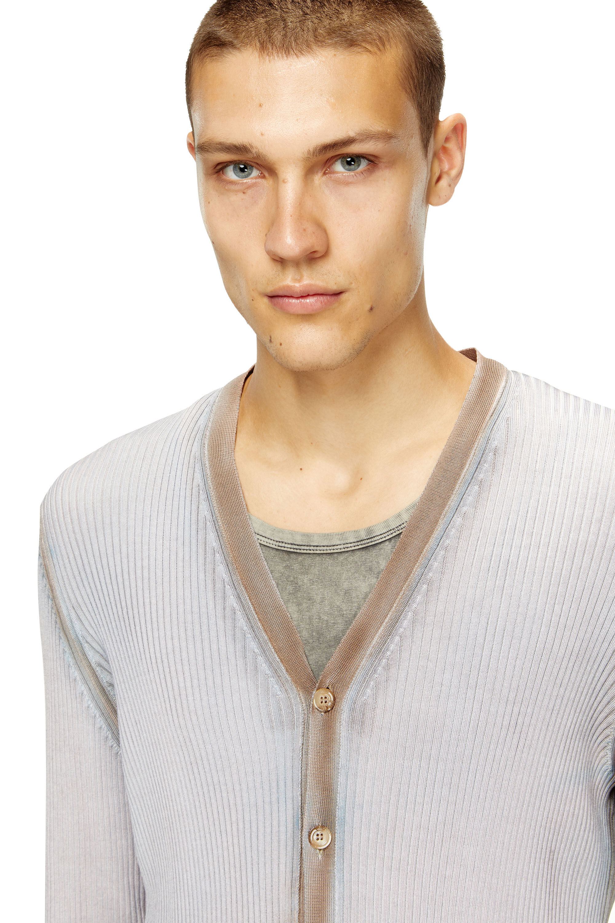 Diesel - K-VILMO, Male's Dégradé cardigan in グレー/ブラウン - 4