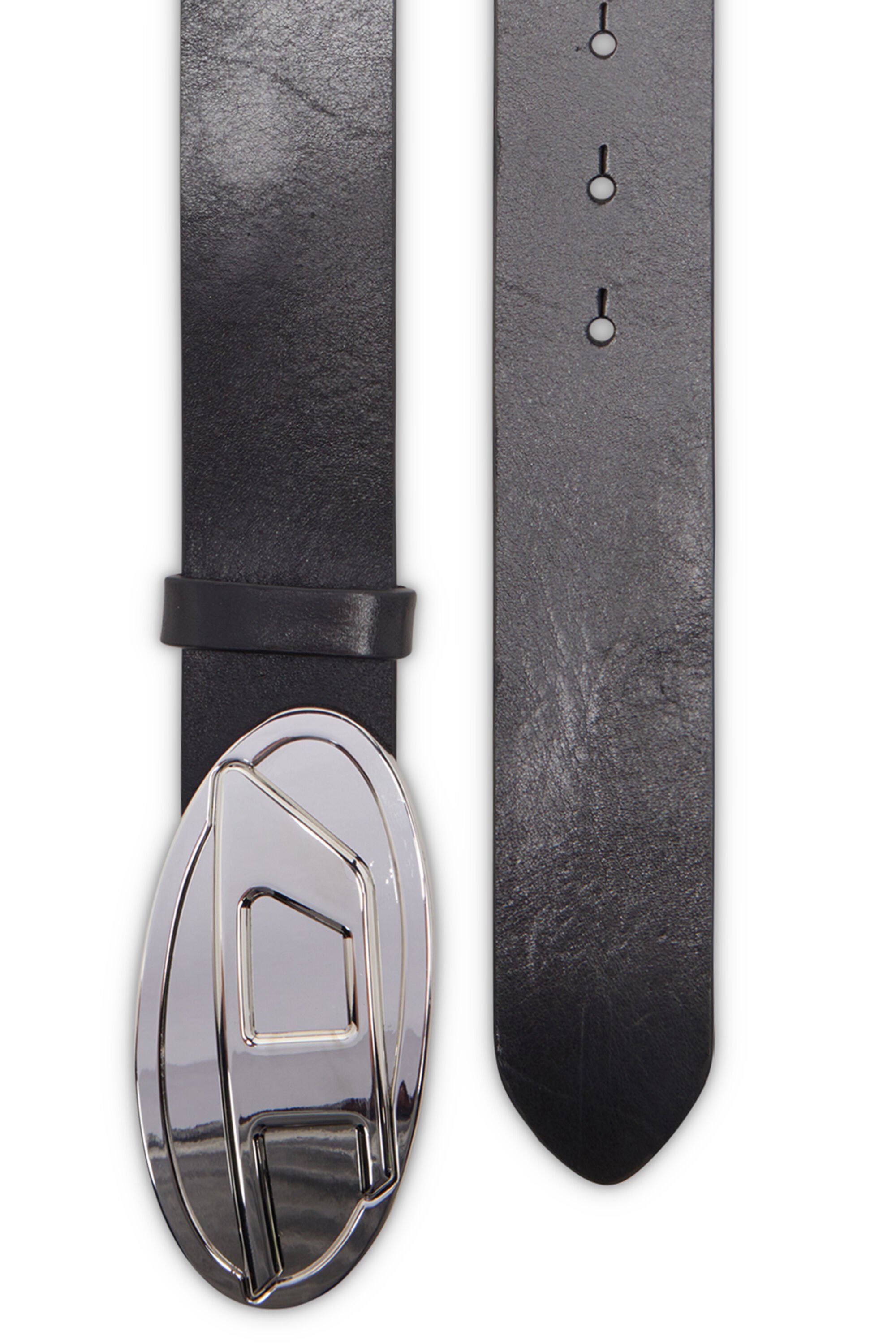 Diesel - B-1DR 2.0, Female's 4cm leather belt with Oval D plaque in ブラック - 2