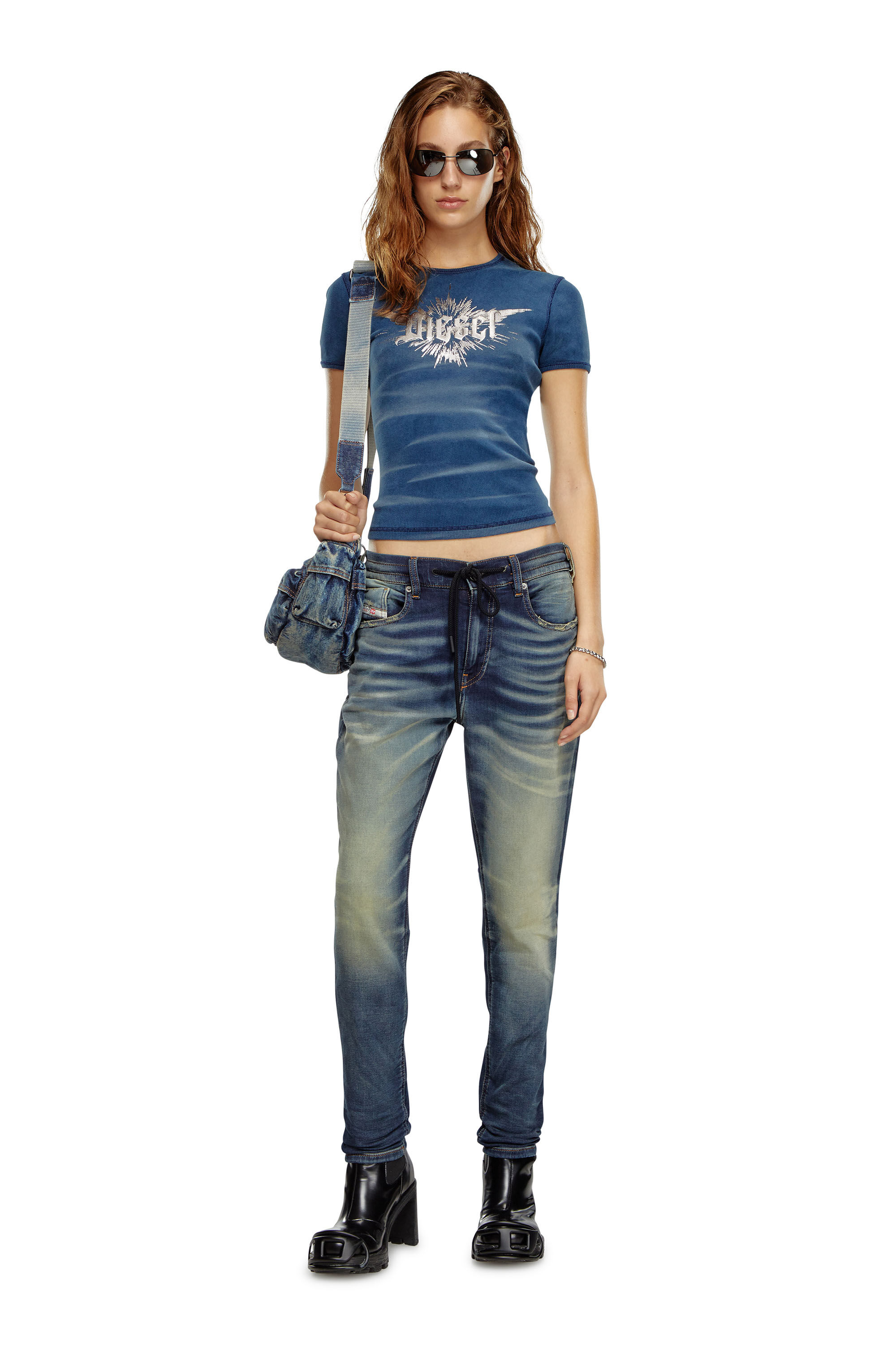 Diesel - Female's Regular 2031 D-Krailey Joggjeans® E68MH, ダークブルー - 1