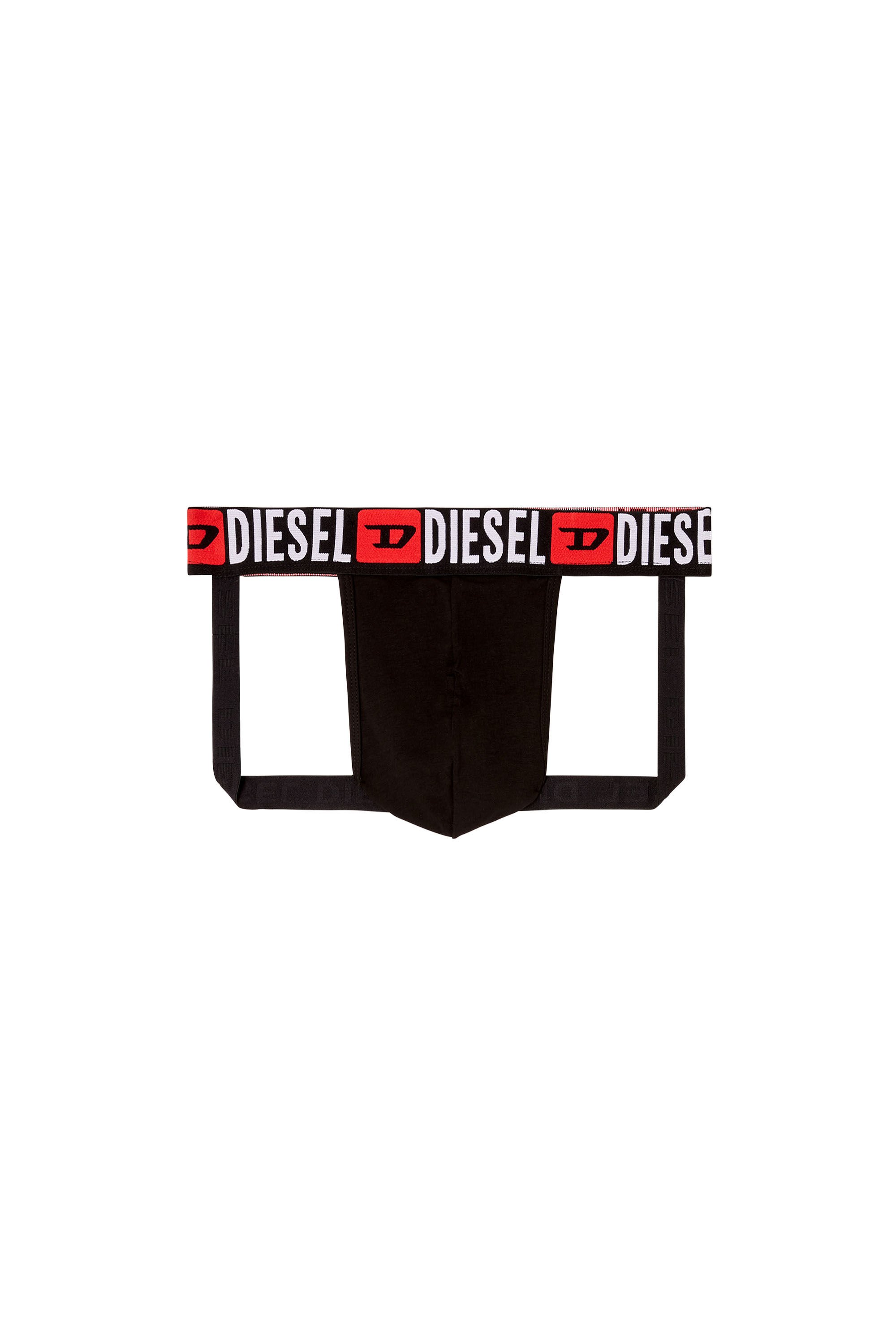 Diesel - JOCKY-D-CORE, Male's Jockstrap with all-over logo waist in ブラック - 2