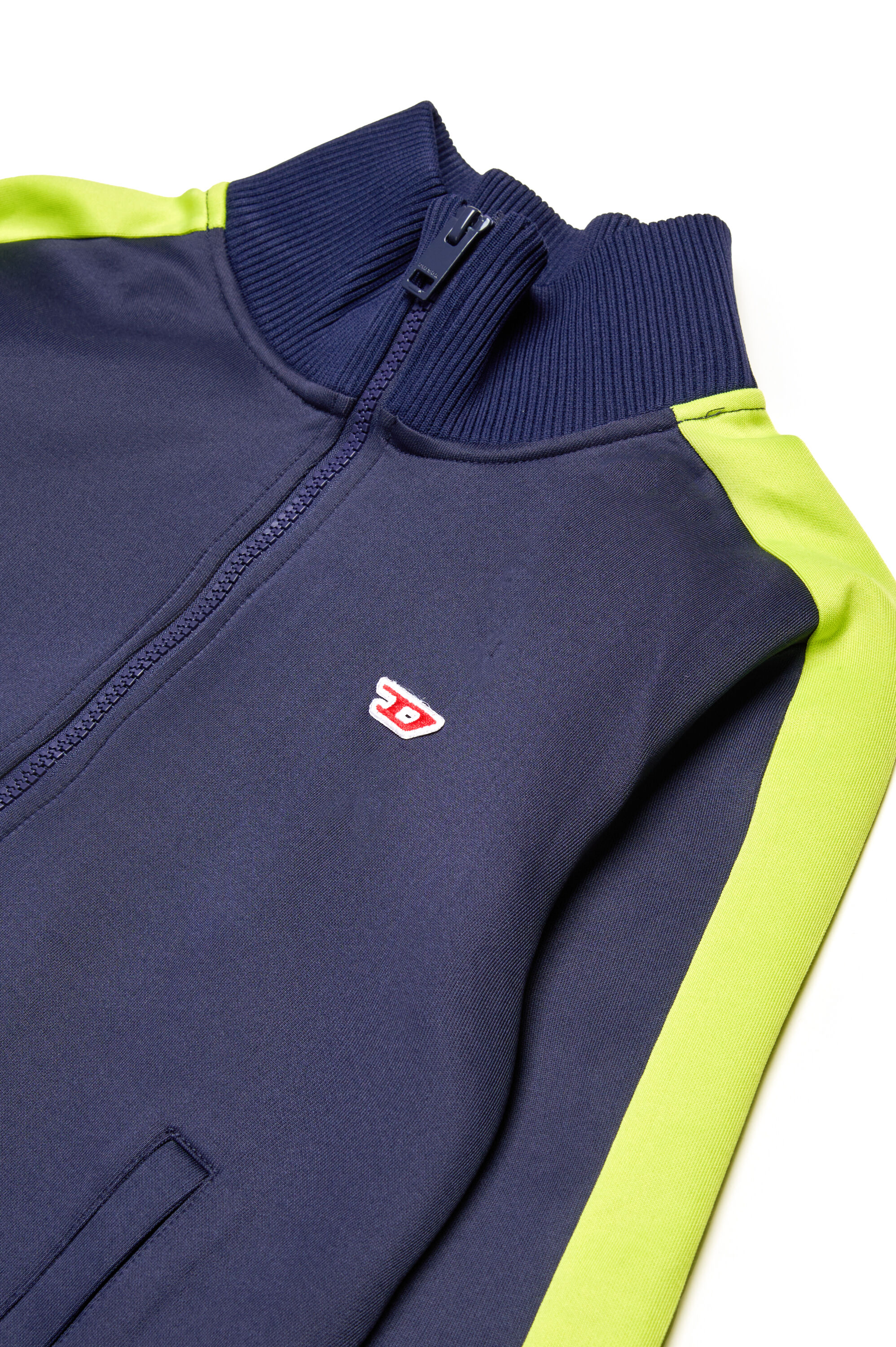Diesel - SLOCKERN1, Male's Track jacket with neon bands in ダークブルー - 3