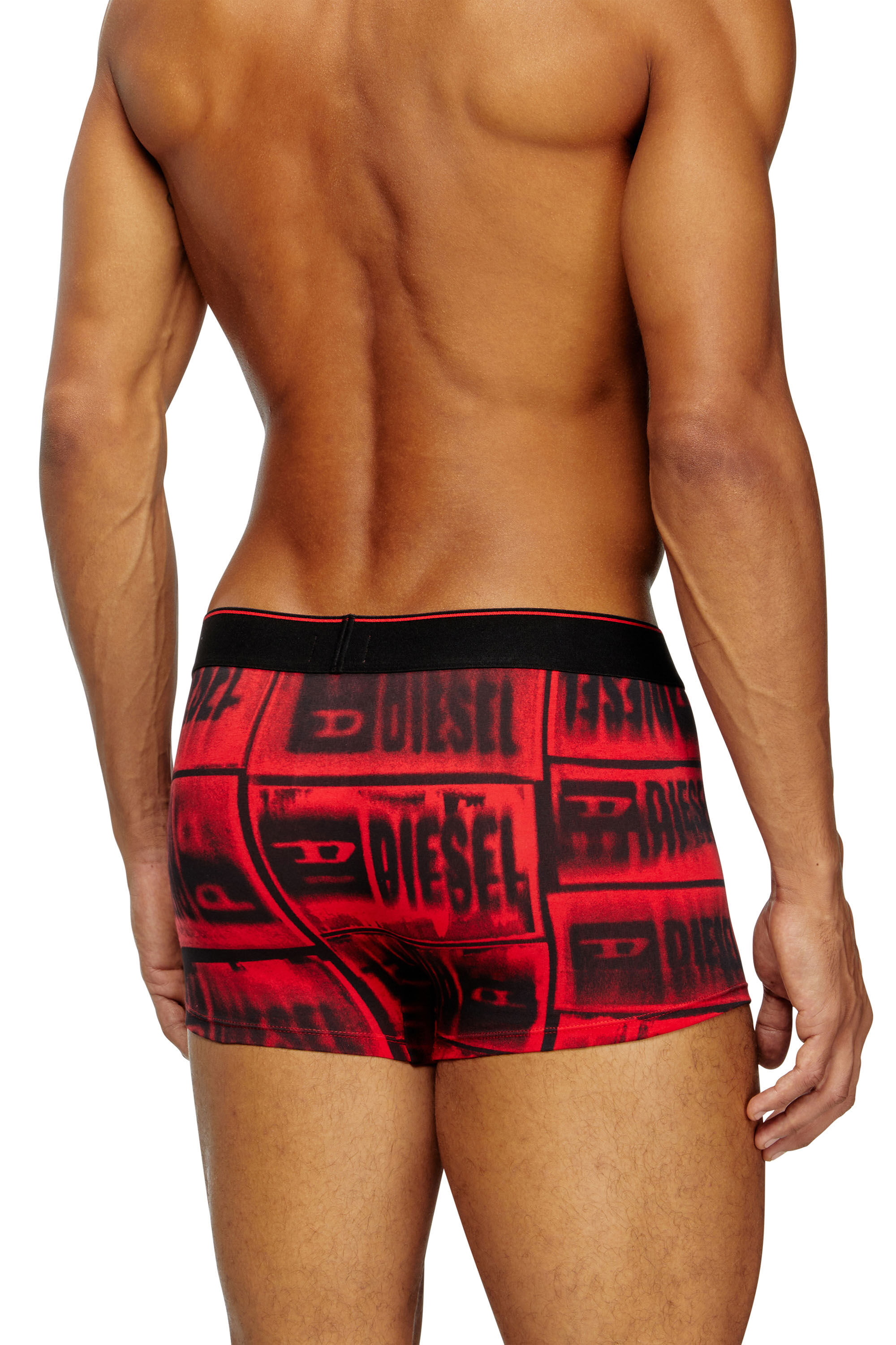 Diesel - DAMIEN-D-BOX, Male's Boxer briefs with faded logo print in レッド - 4