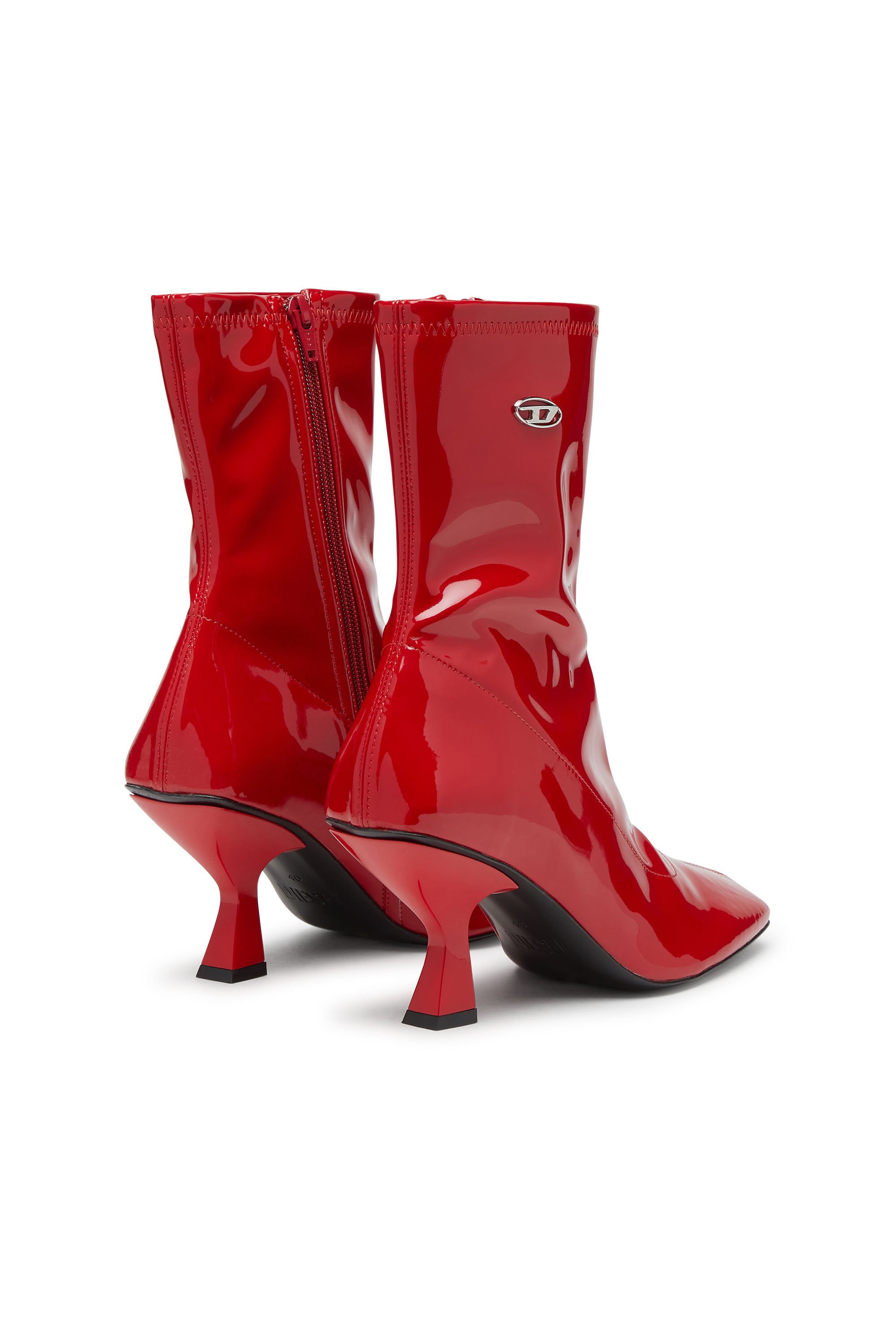 Diesel - D-AMBER MD BT, Female's D-Amber-Ankle boots in patent stretch PU in レッド - 3