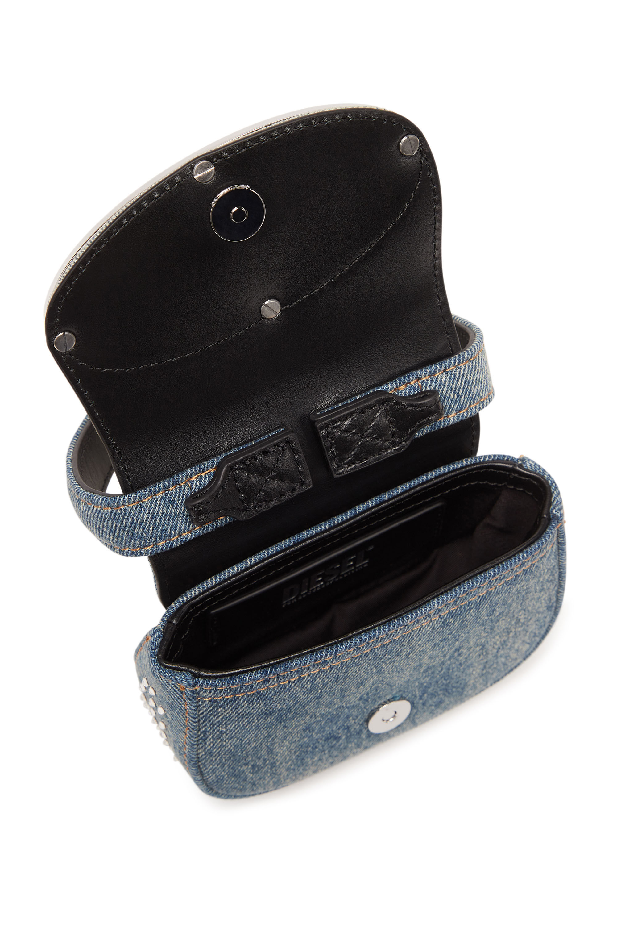 Diesel - 1DR XS, Female's デニムビジューショルダーバッグXS in ライトブルー - 5