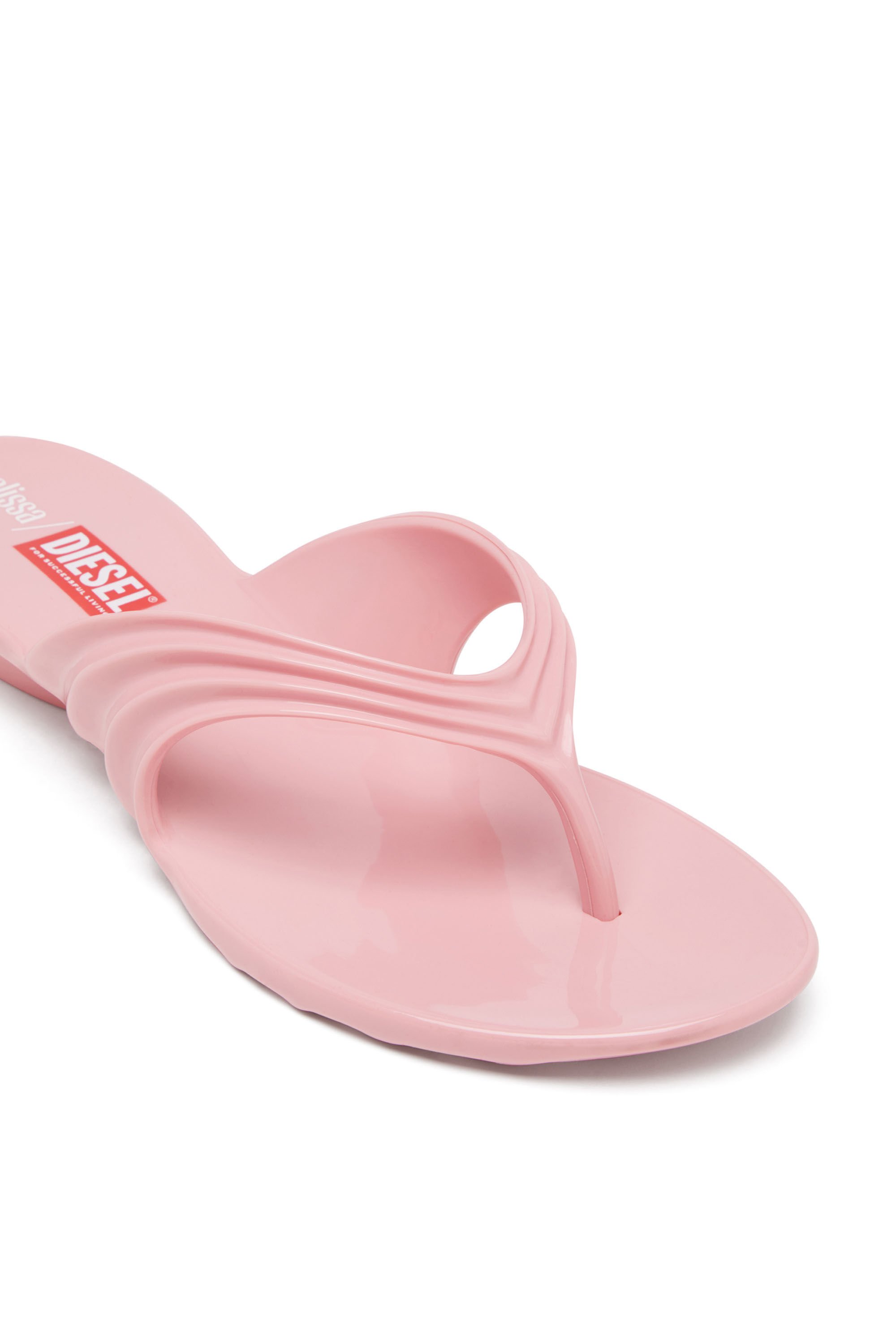 Diesel - MELISSA QUANTUM THONG, Female's Sculptural flip-flops in Melflex® in ピンク / ホワイト - 7